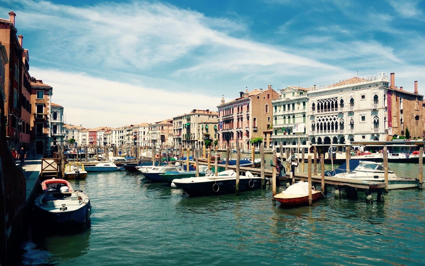 1440x900 Download wallpaper  venice, italy, grand canal, gondolas, Desktop