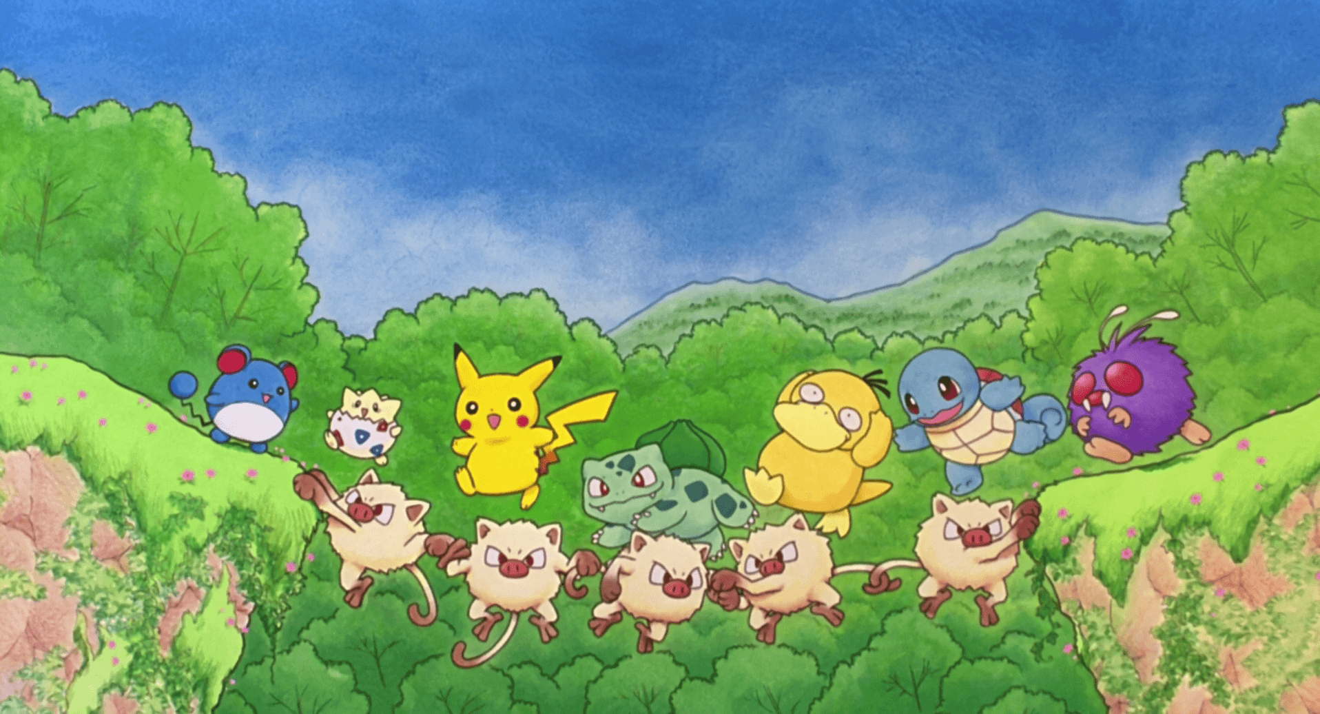 1920x1040 Pikachu Mankey Pokmon Squirtle Pokmon Bulbasaur Pokmon Togepi, Desktop