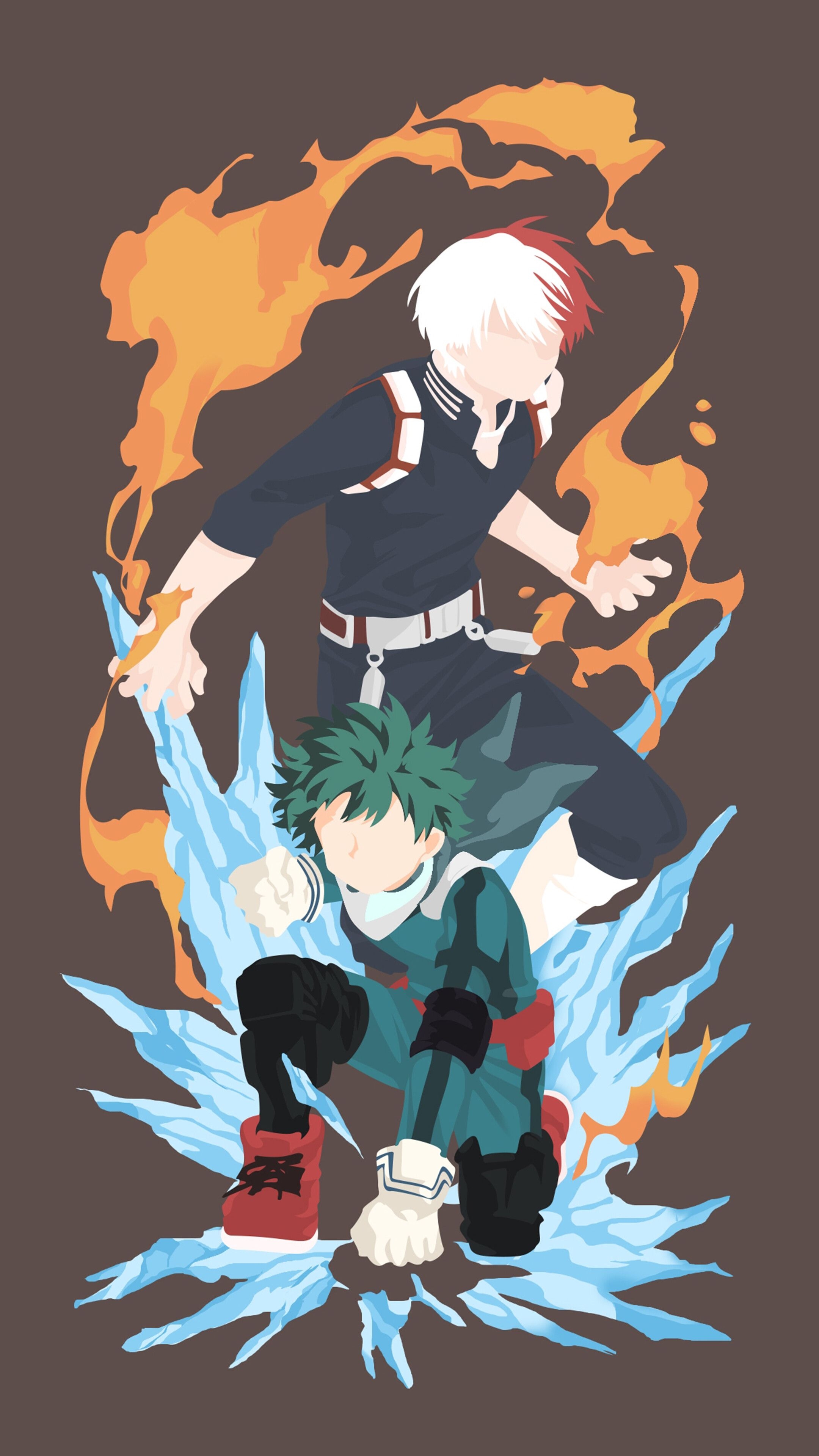 2160x3840 Shoto Todoroki, Izuku Midoriya, Minimalist, My Hero Academia, 4K phone HD Wallpaper, Image, Background, Photo and Picture, Phone