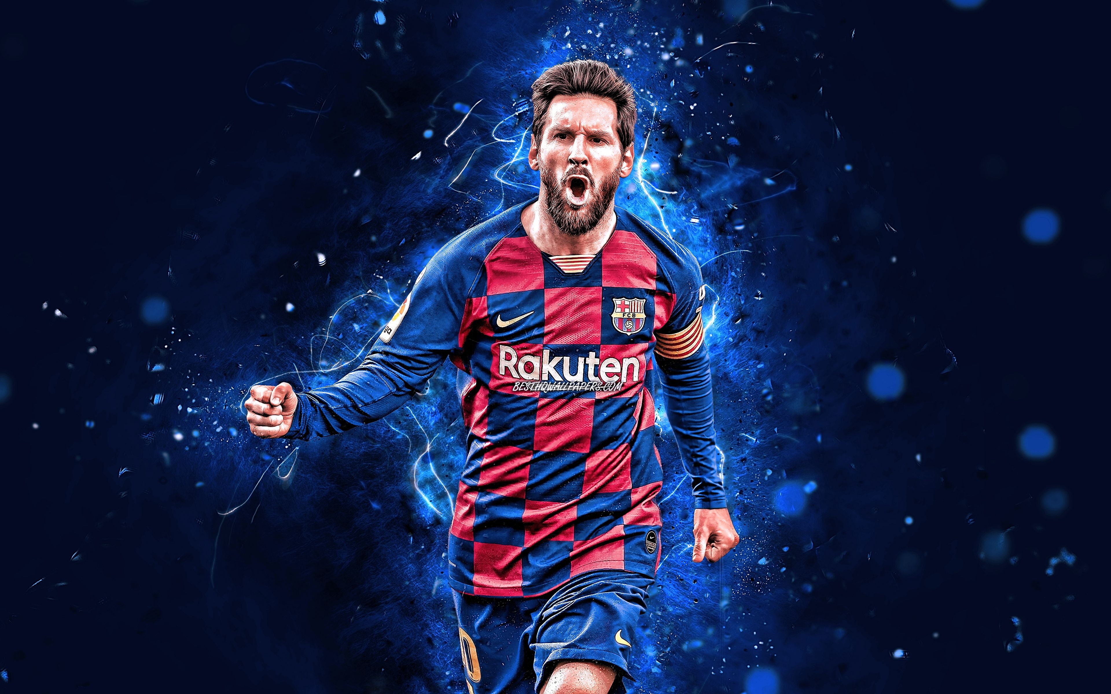 3840x2400 Download wallpaper 4k, Lionel Messi, Barcelona FC, Desktop