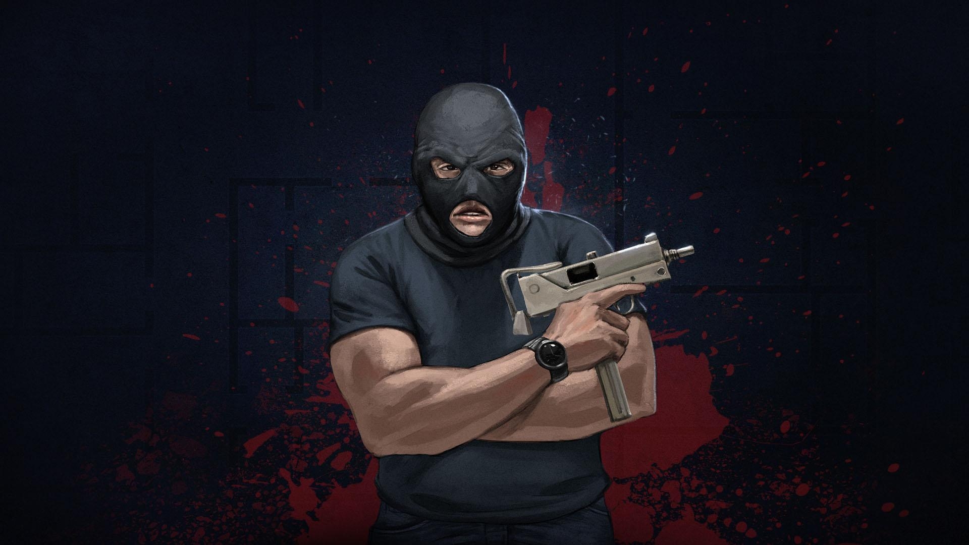 1920x1080 Armed criminal. Wallpaper from Door Kickers, Desktop