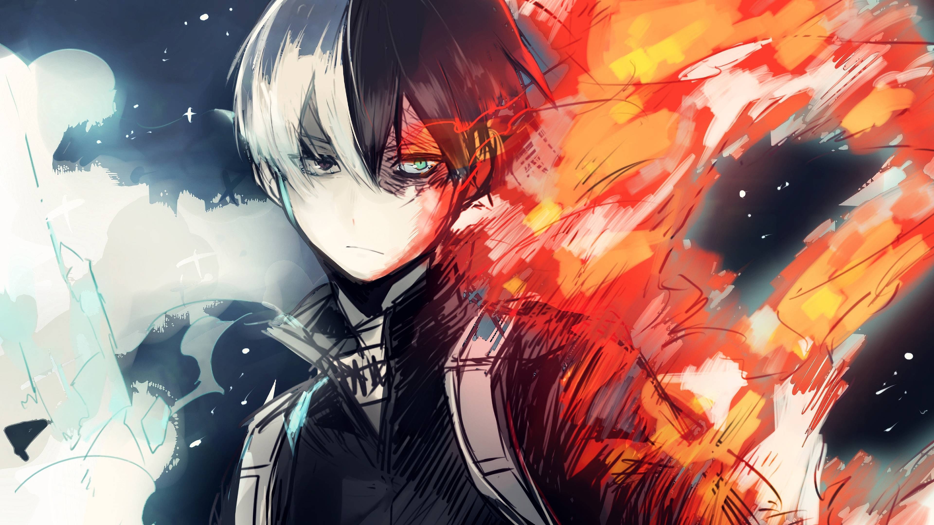 3840x2160 Shoto Todoroki Fire My Hero Academia 4K, Desktop