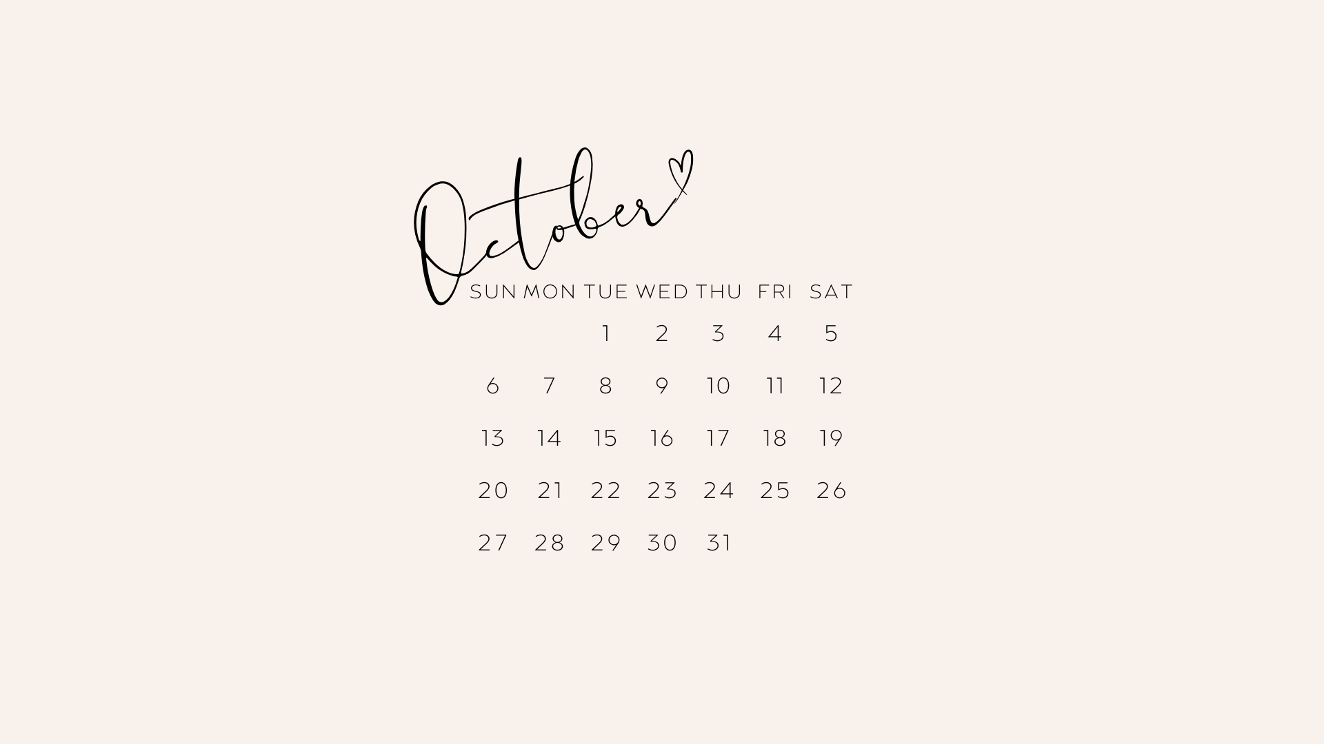 1920x1080 FREE OCTOBER 2024 DESKTOP CALENDAR, Desktop