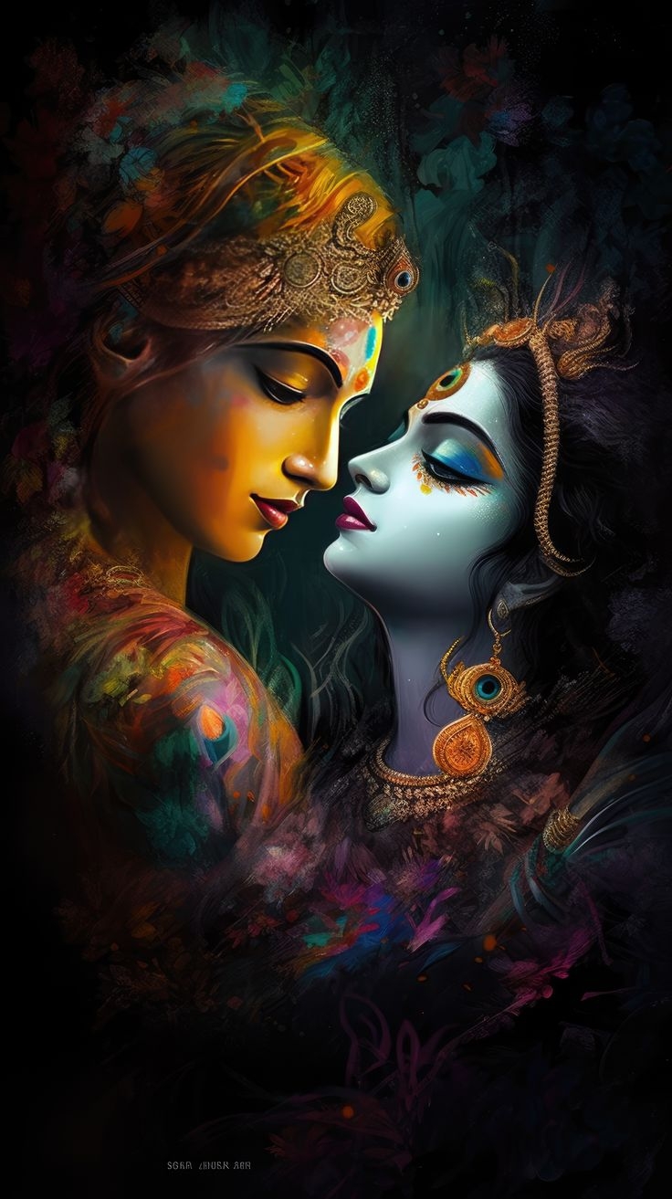 740x1320 Lord Radha Krishna love, Phone