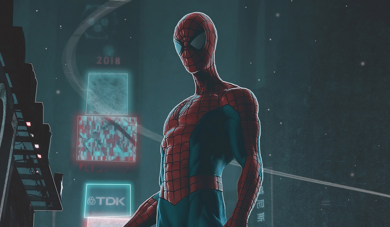 1370x800 Wallpaper 4k City Spiderman Wallpaper, Desktop