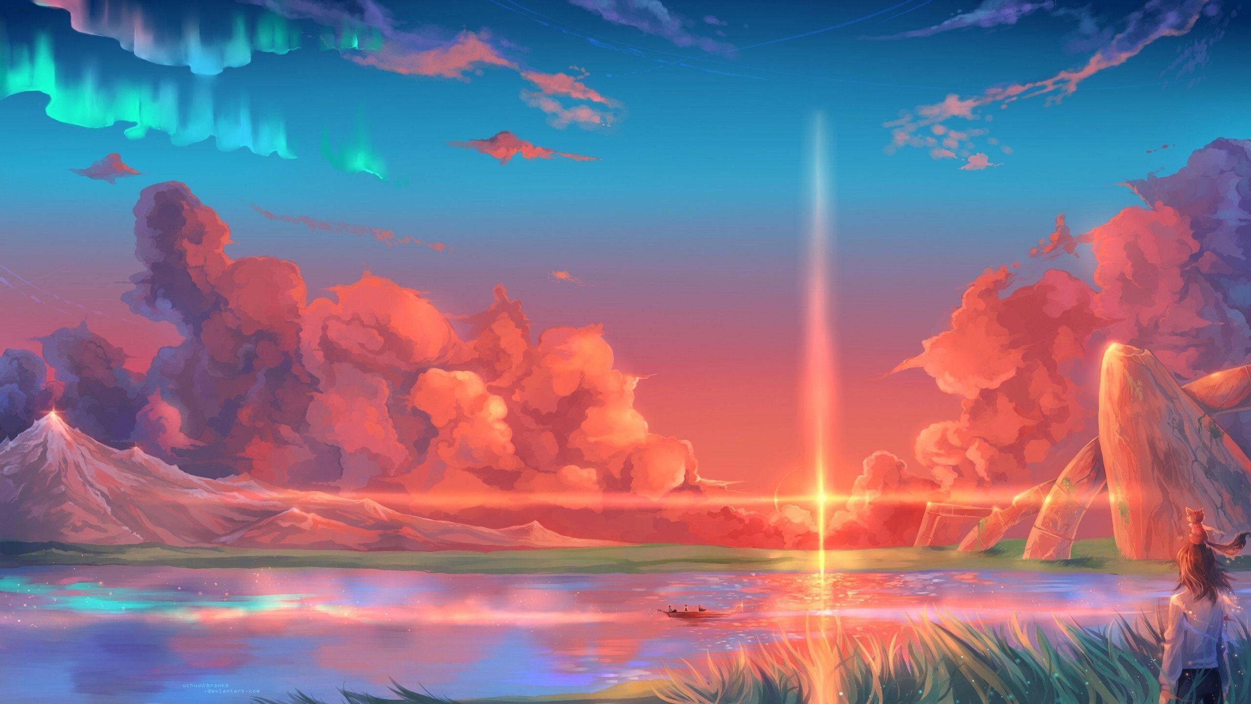 2560x1440 Landscape Anime Scenery Wallpaper 4k, Desktop