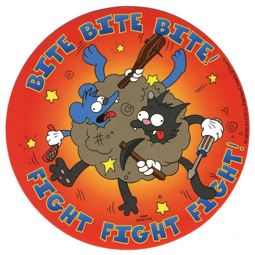 1010x1010 Simpsons & Scratchy Bite and Fight Decal, Phone