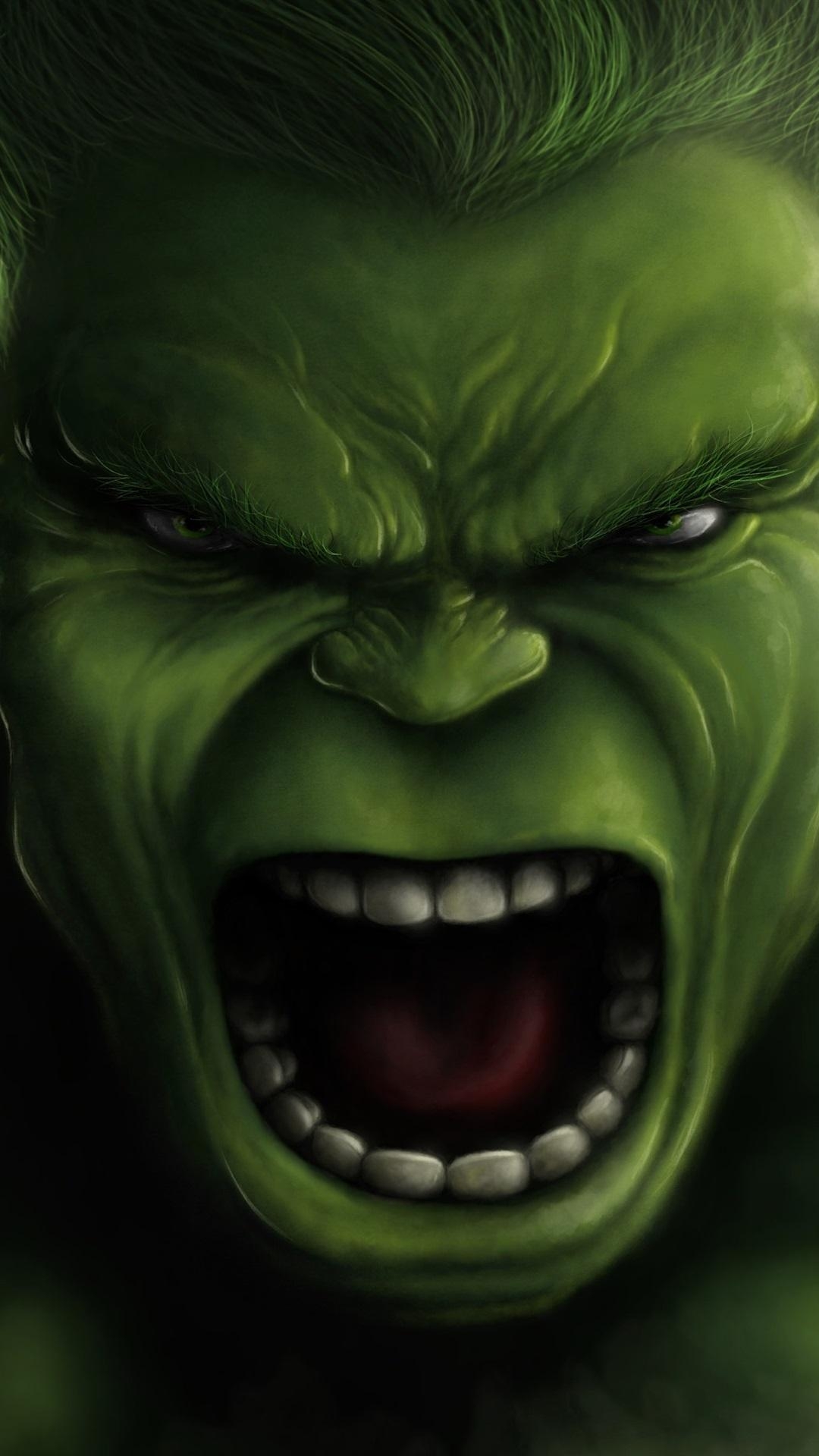 1080x1920 The Hulk, Face, Marvel Comics, Art Picture  IPhone 8 7 6 6S Plus Wallpaper, Background, Picture, Image, Phone