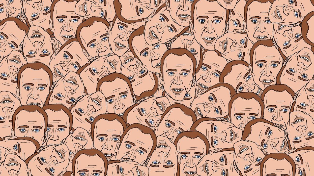 1250x700 Creepy WTF funny head disturbing Nicolas Cage wallpaperx1440, Desktop