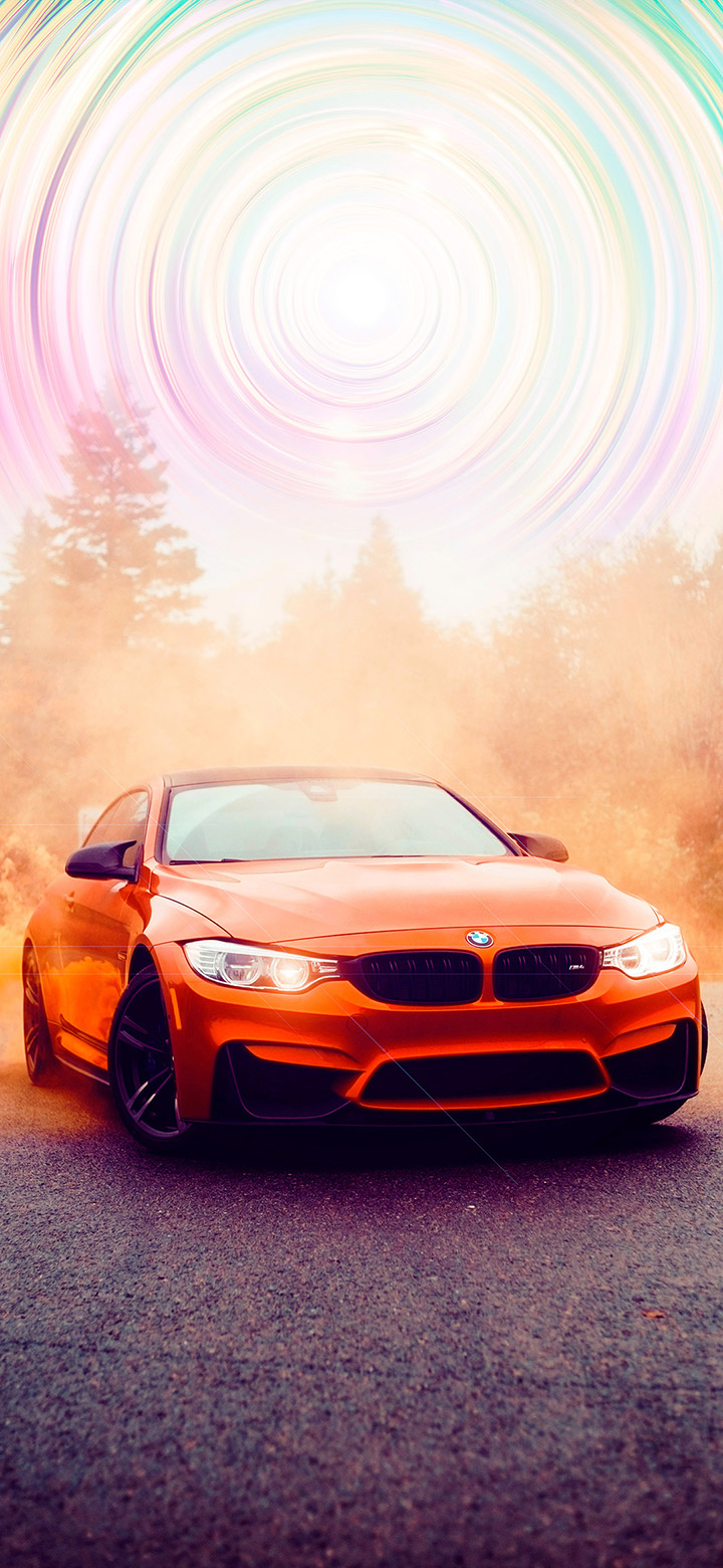 720x1560 Cool Orange BMW M3 4K Phone Wallpaper, Phone