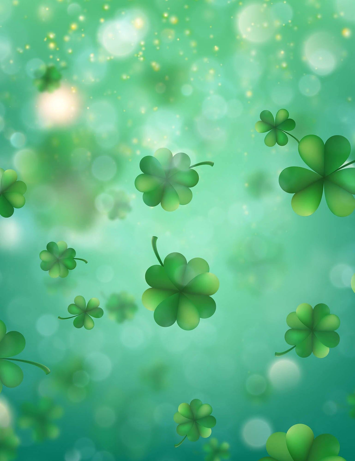 1200x1560 Bokeh Clover Spring Background Photography Backdrop, Phone