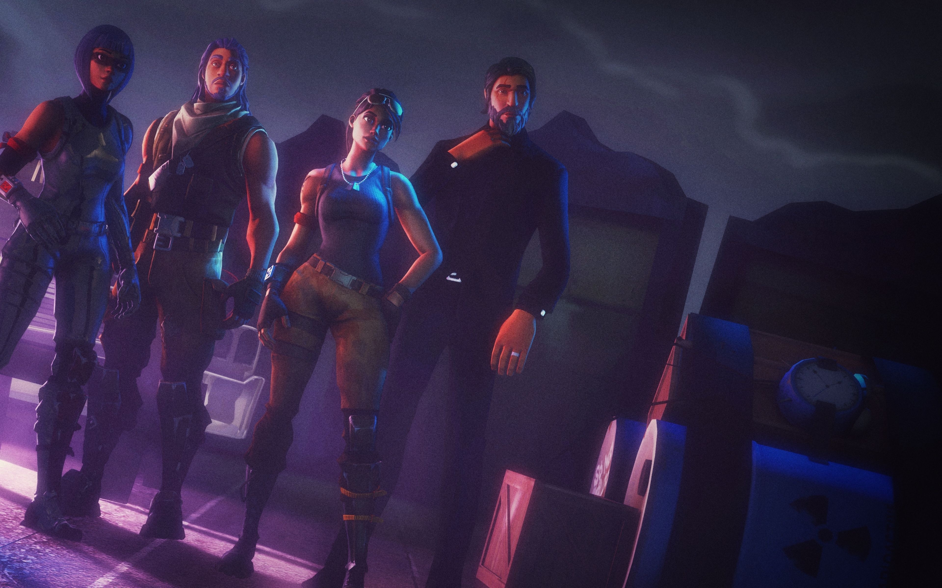 3840x2400 Download wallpaper 4k, Fortnite, team, Season Infiltrator, 2018, Desktop