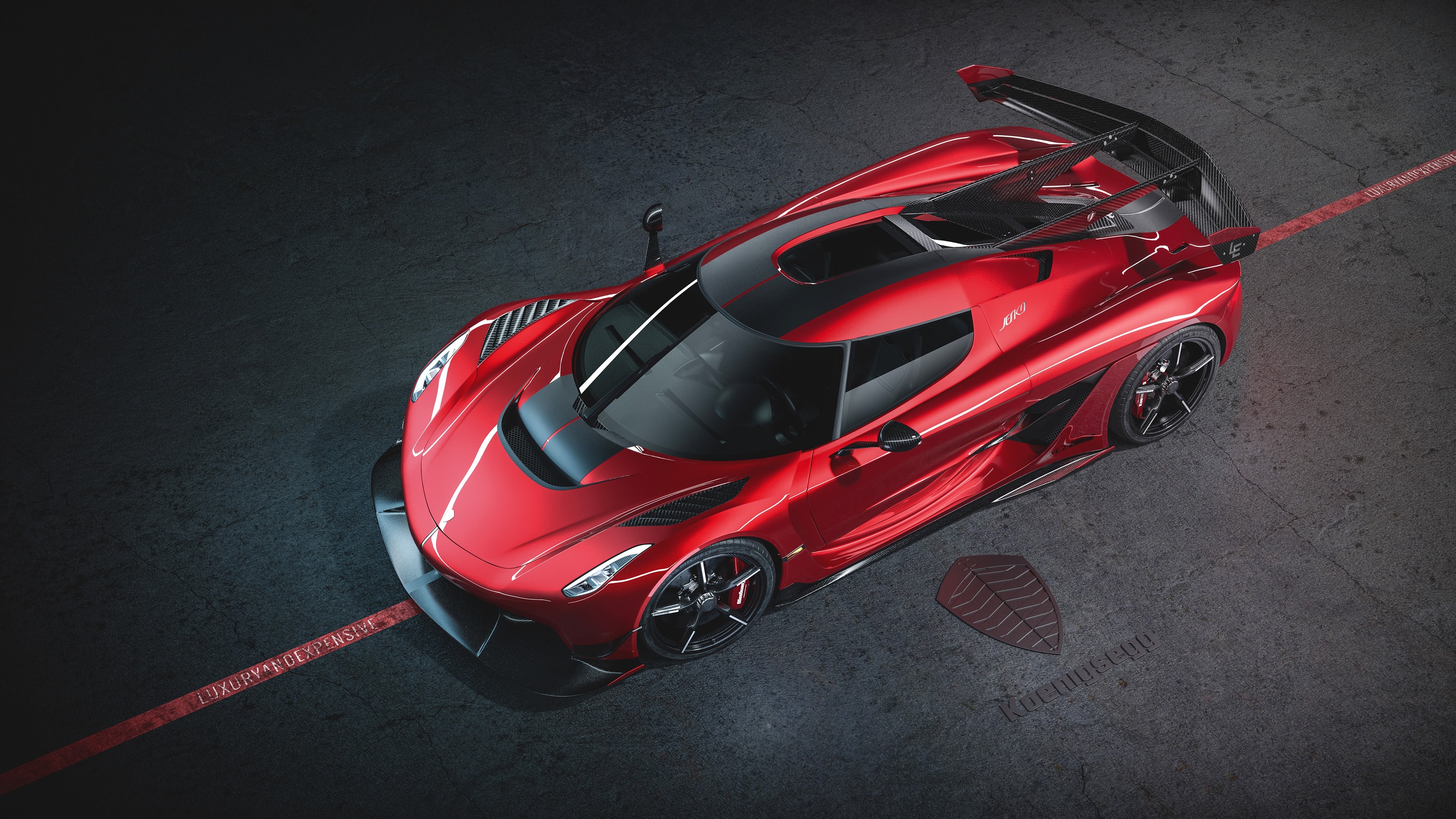 3840x2160 Koenigsegg Jesko Cherry Red Edition 10 TI UHD 4K Wallpaper, Desktop