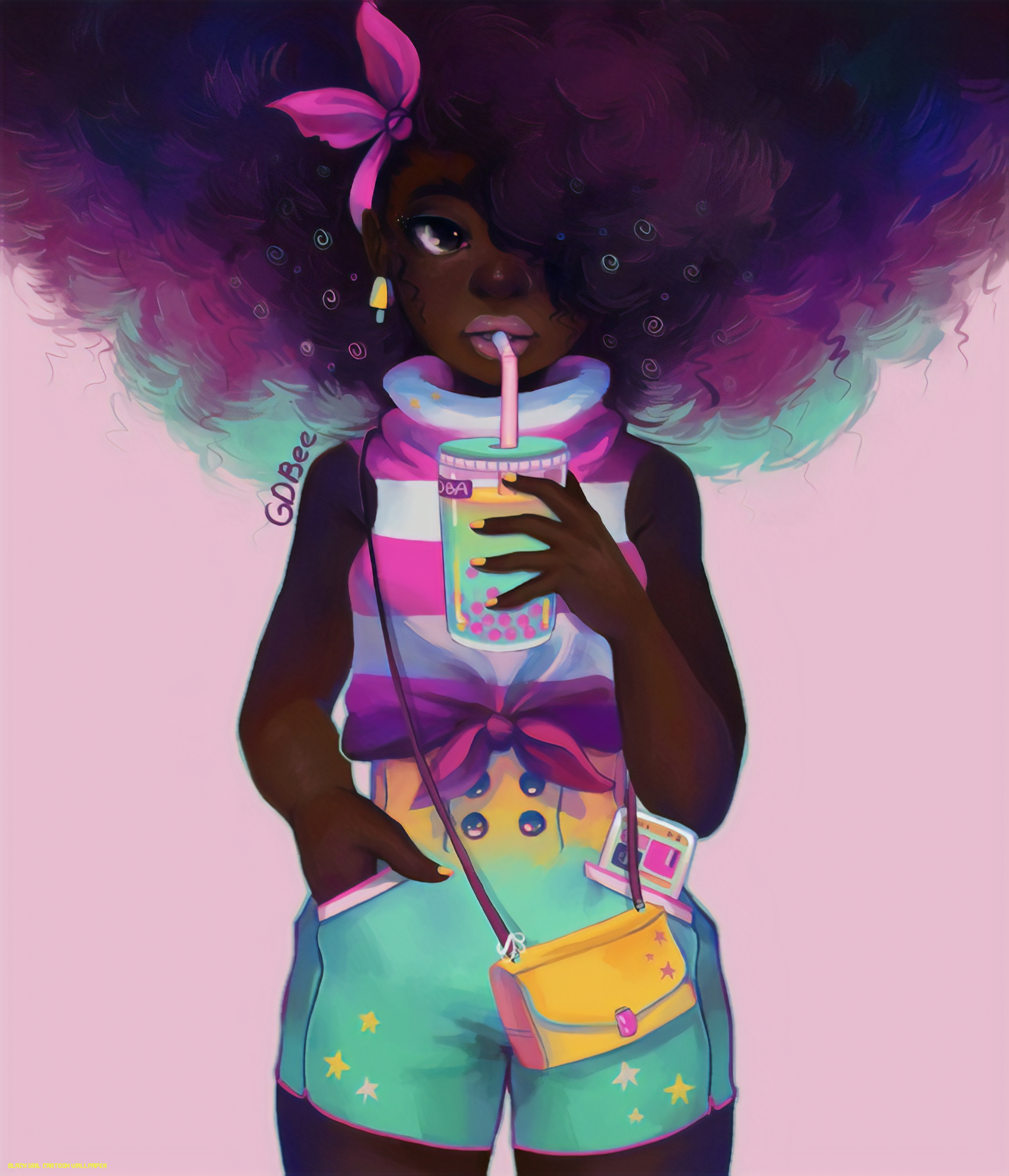 2500x2910 Afro Girl Wallpaper, Phone