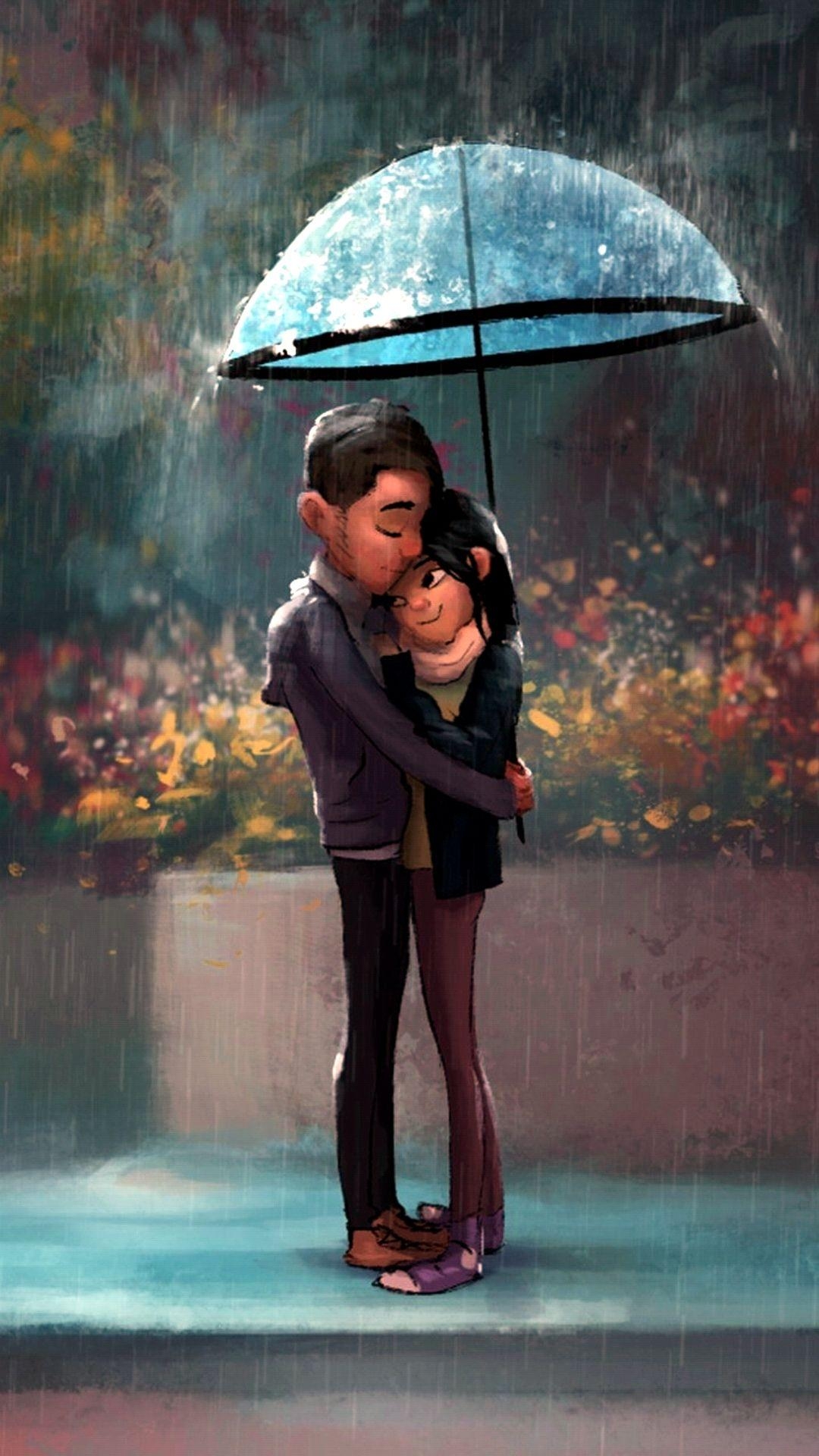 1080x1920 lovers Apple iPhone 6 HD wallpaper available for free download. Couple cartoon, Cartoons love, Painting love couple, Phone