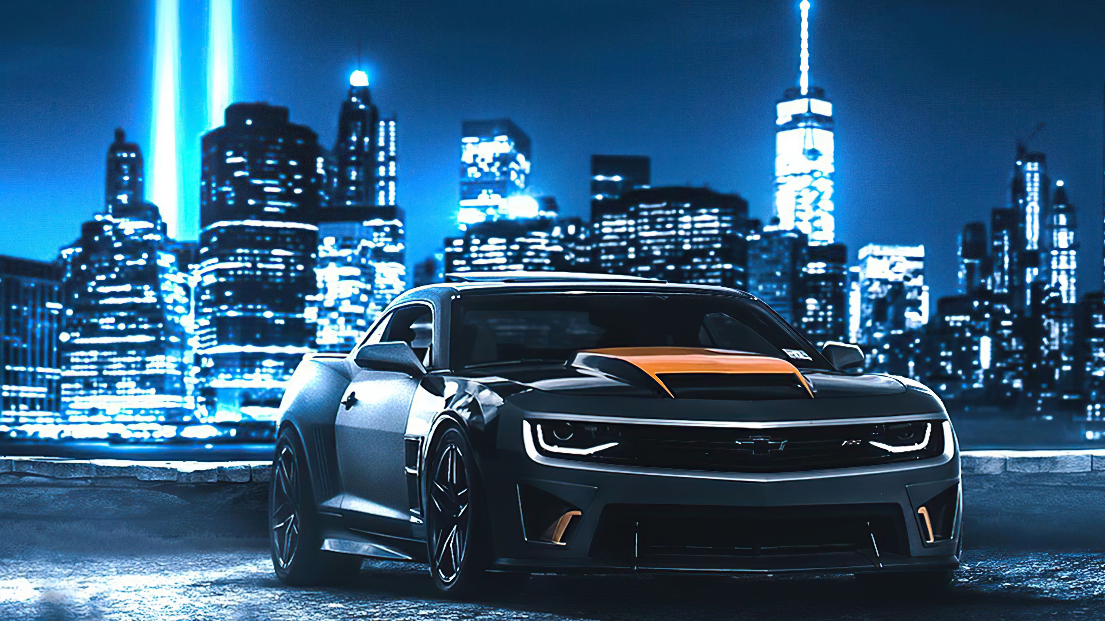 3840x2160 Camaro In Neon City 4k, HD Cars, 4k Wallpaper, Image, Background, Photo and Picture, Desktop