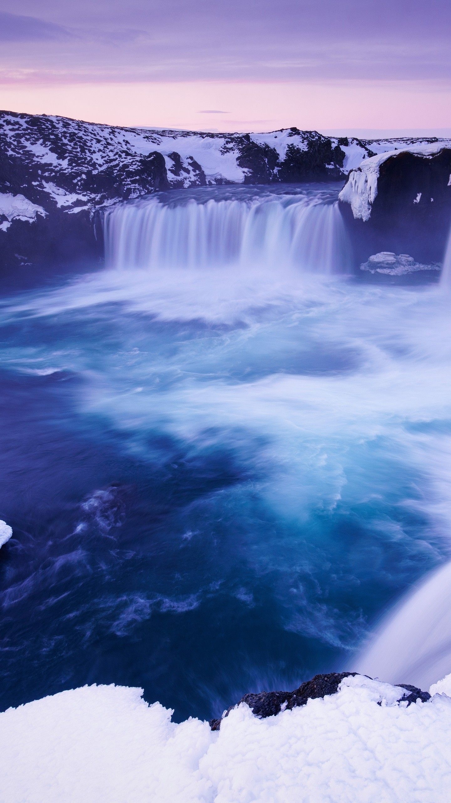 1440x2560 Godafoss waterfall Iceland 4K 8K Wallpaper, Phone