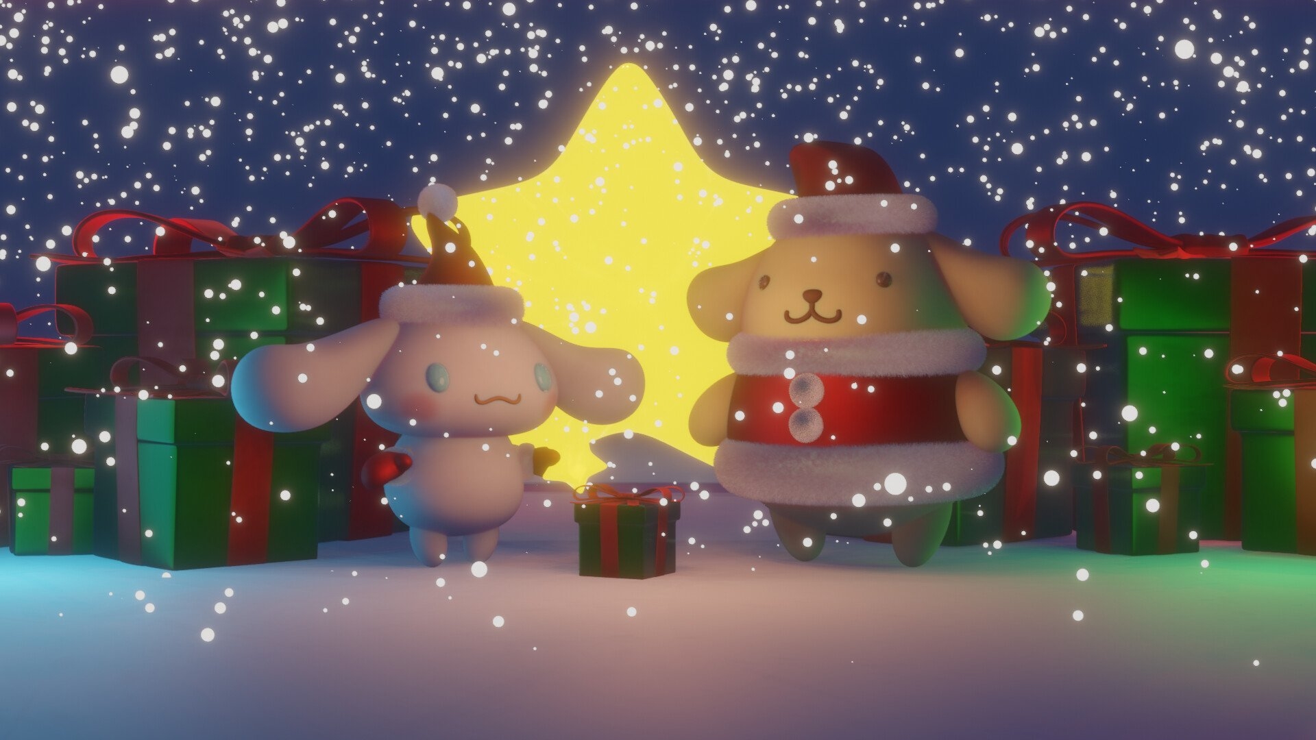 1920x1080 Christmas sanrio characters, Desktop