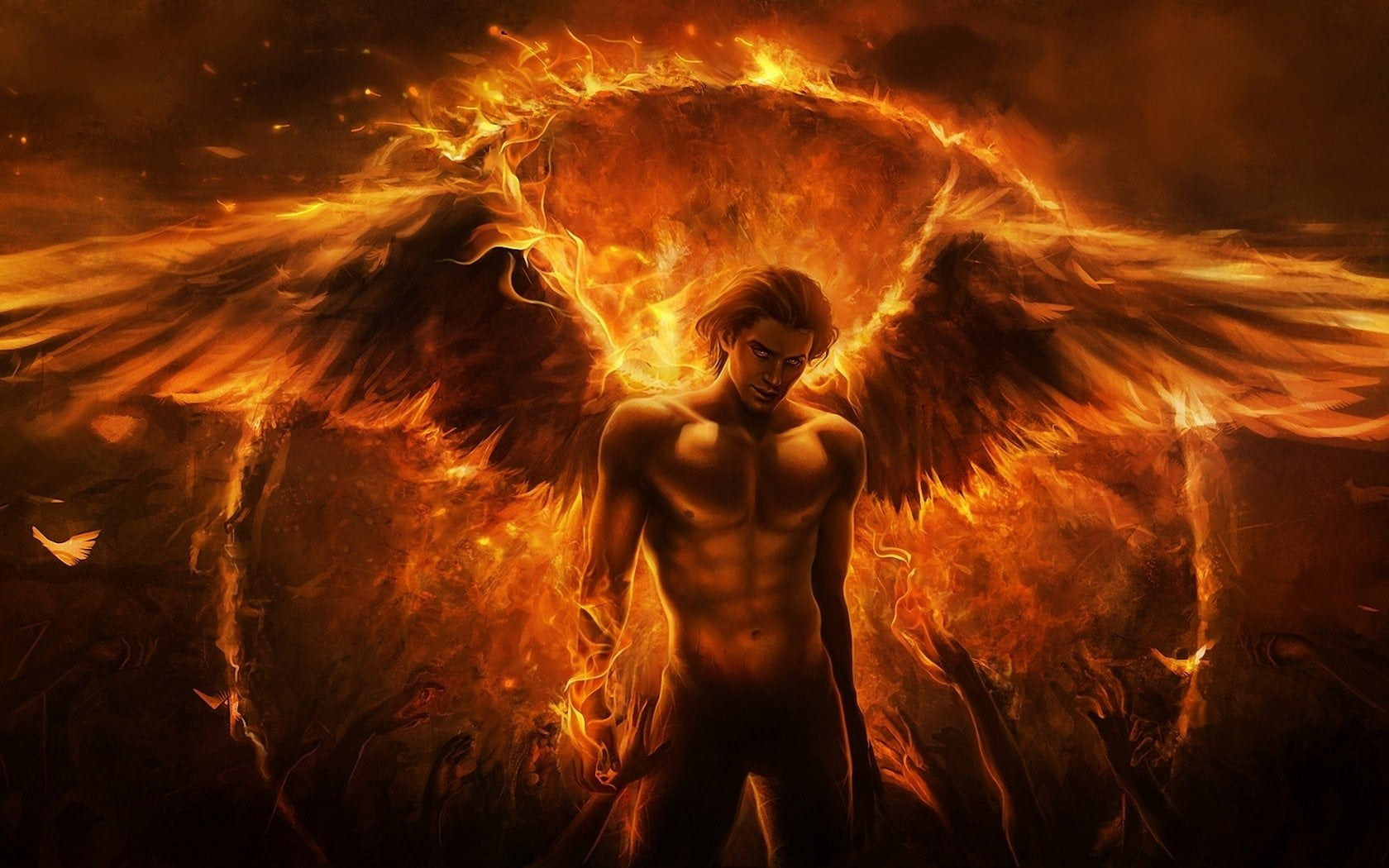 1680x1050 Lucifer illustration, Dark, Angel, Fire, Flame, Hell, Warrior wallpaper • Wallpaper For You HD Wallpaper For Desktop & Mobile, Desktop