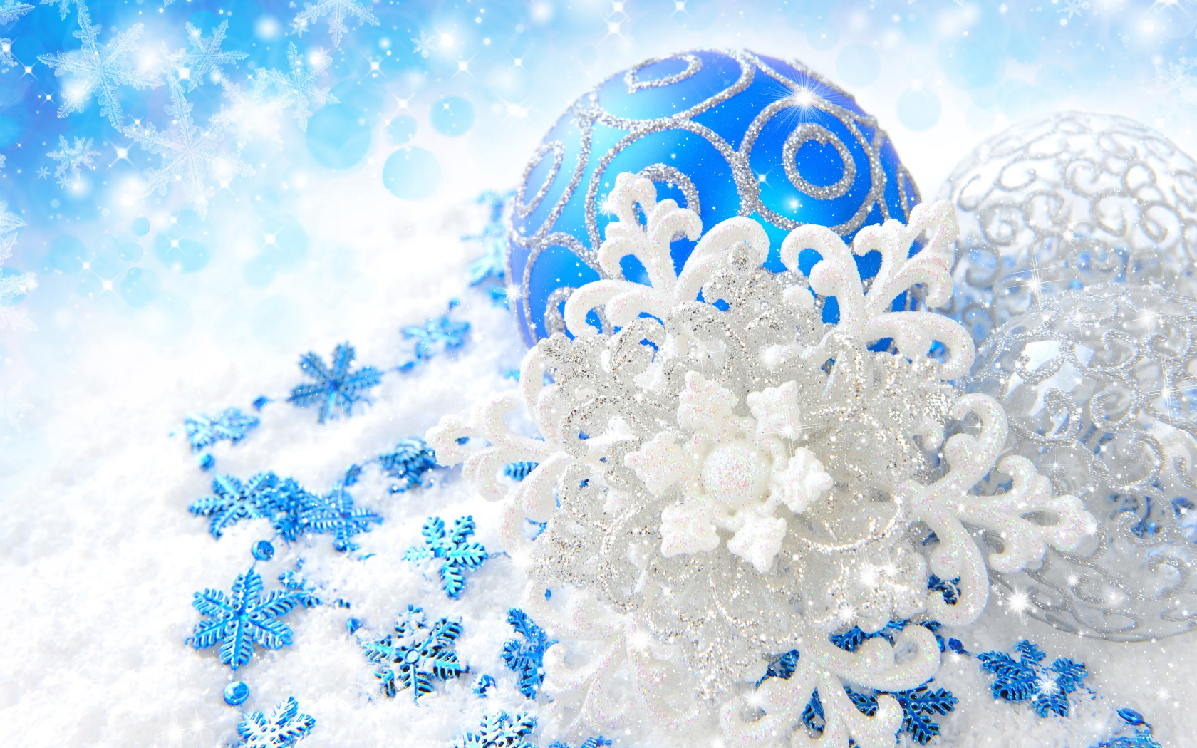 1680x1050 Blue and Silver Christmas Wallpaper Free Blue and Silver Christmas Background, Desktop