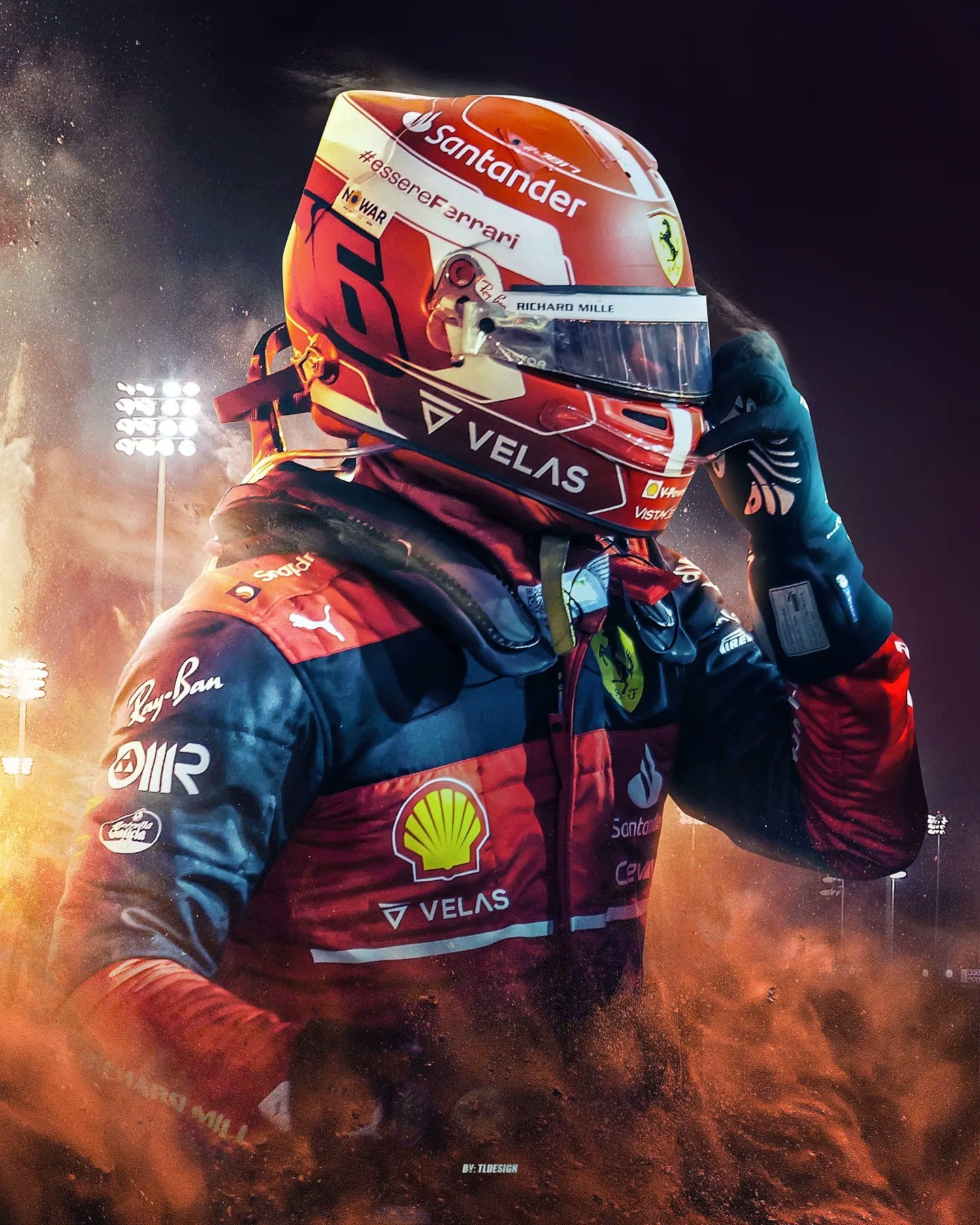 1440x1800 Tl Design Leclerc #BahrainGP winner poster Ferrari is back!, Phone