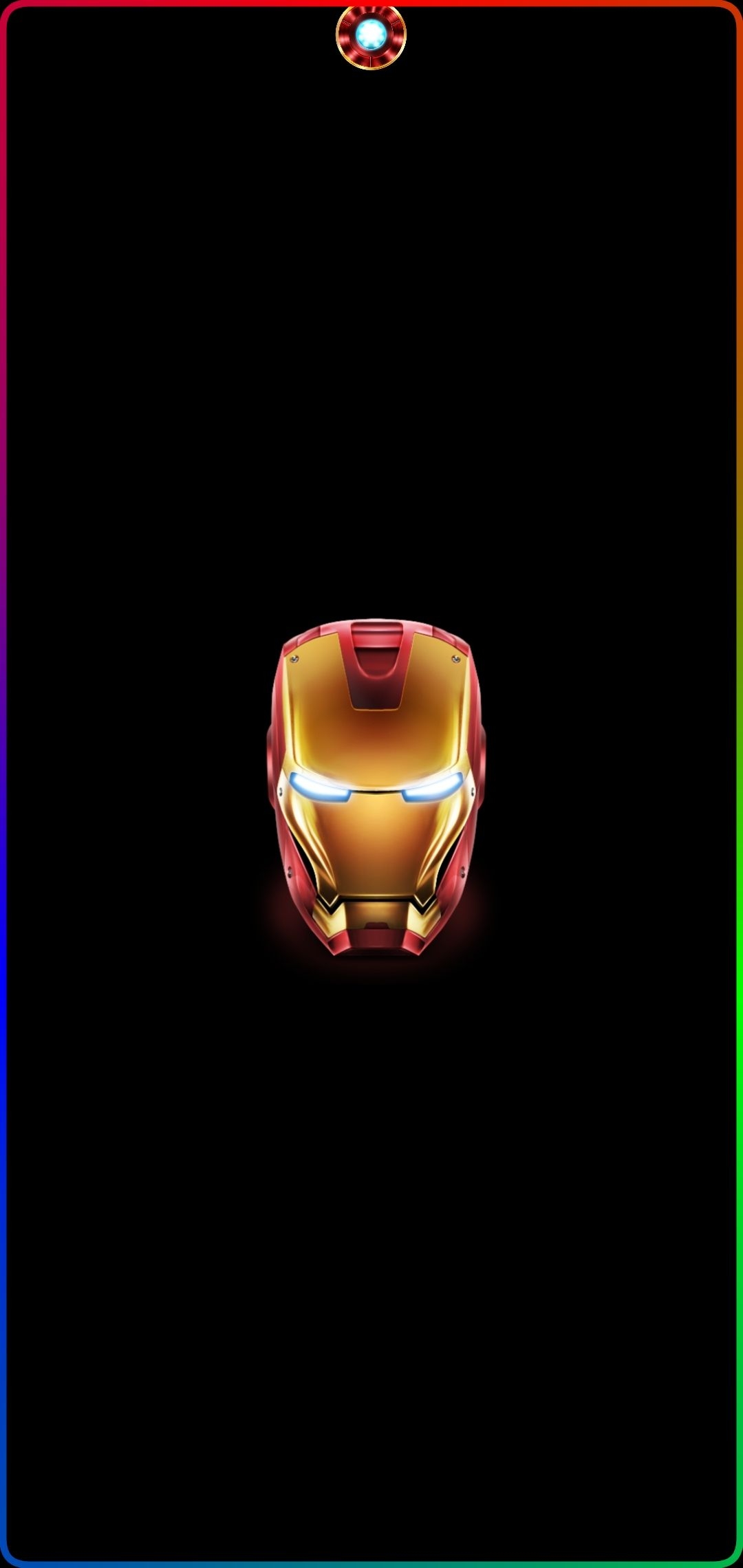 1080x2280 Iron man with punch hole and gradient border light, Phone