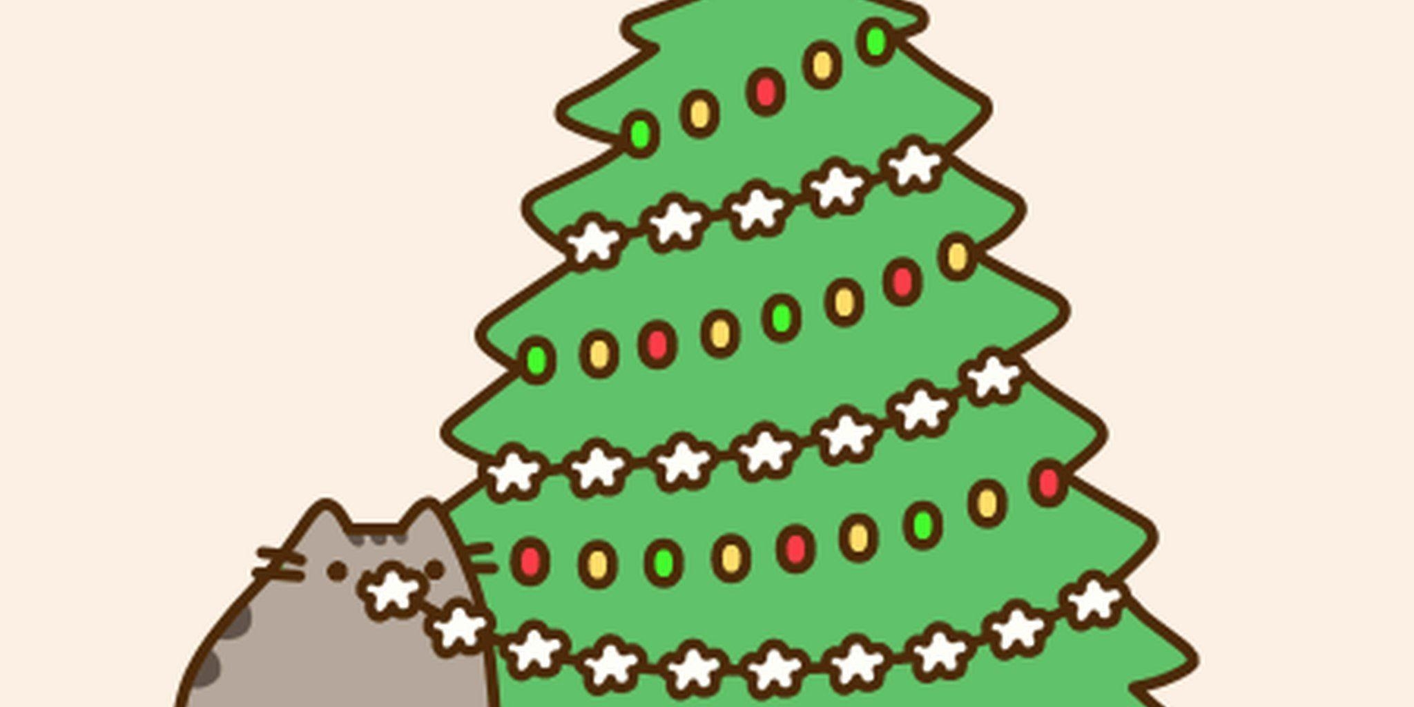 2050x1030 Pusheen Christmas Wallpaper Free Pusheen Christmas, Desktop