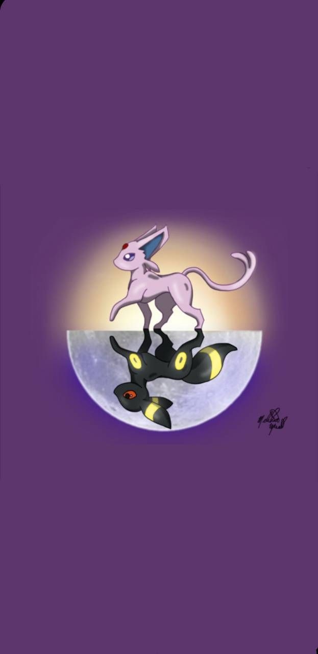 630x1280 Espeon and Umbreon wallpaper, Phone