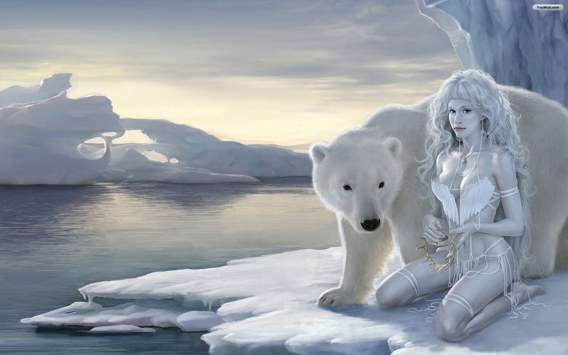 1920x1200 polar bear. Polar Bear and Girl Wallpaper  (251 KB). Polar bear, Polar bear christmas, Bear wallpaper, Desktop