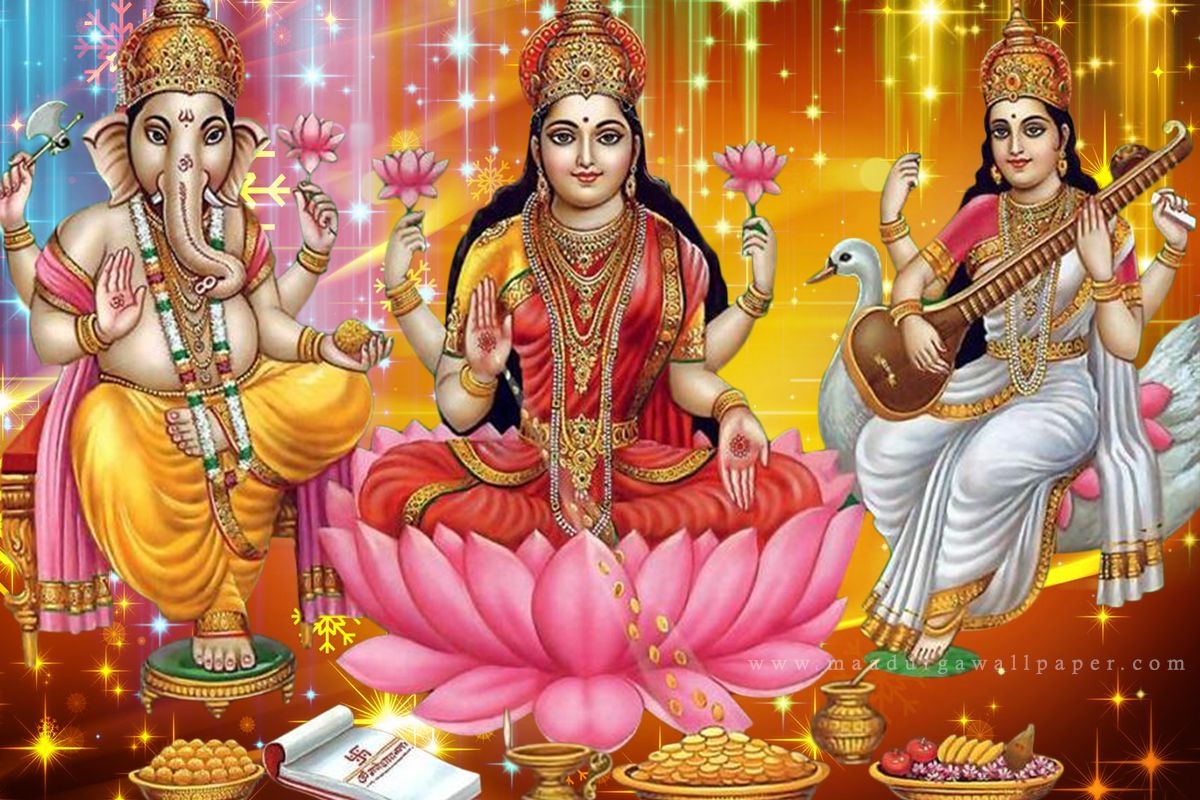 1200x800 Laxmi Ganesh Saraswati Photo, wallpaper & HD image download, Desktop