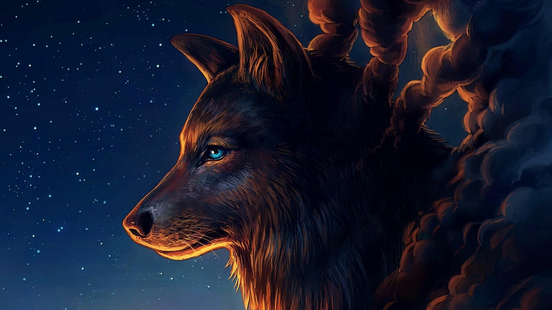 1920x1080 Wolf Art Wallpaper, Desktop