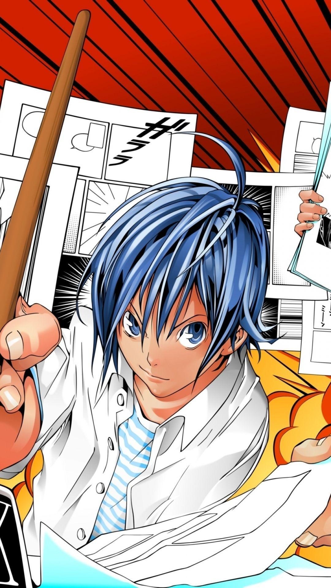 1080x1920 Download Wallpaper  Bakuman, Guys, Picture, Pen, Smiling, Phone