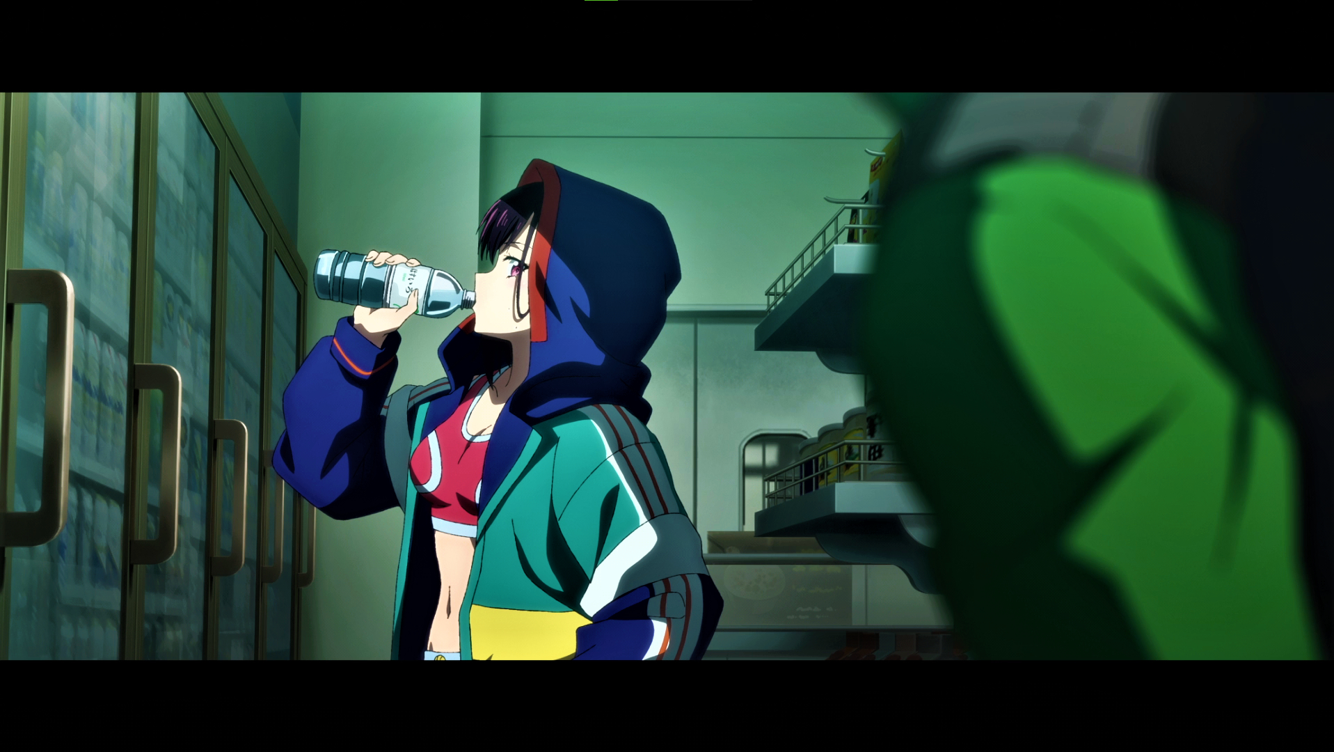 1920x1080 Wallpaper, Zom 100 Bucket List of the Dead, drinking, hoods, water, Anime screenshot, anime girls, Shizuka Mikazuki, Desktop