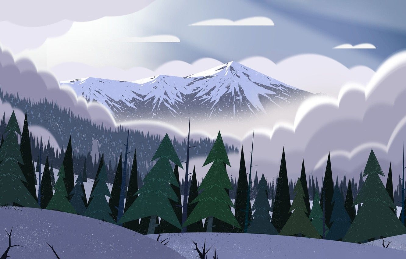 1340x850 Cartoon Mountain Wallpaper Free Cartoon Mountain Background, Desktop