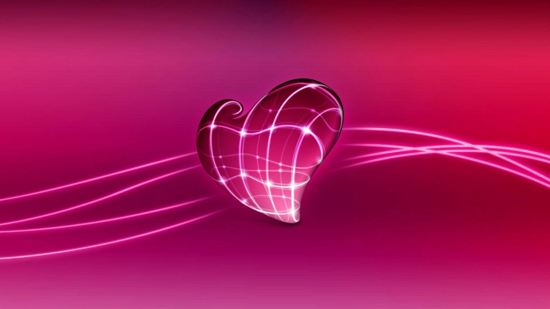 1920x1080 Pink Love Heart Wallpaper, Desktop