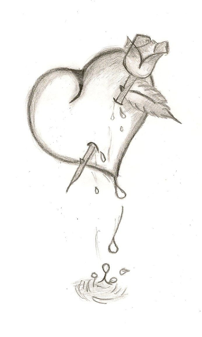 700x1160 Free Heart And Rose Drawings In Pencil, Download Free Clip Art, Free Clip Art on Clipart Library, Phone