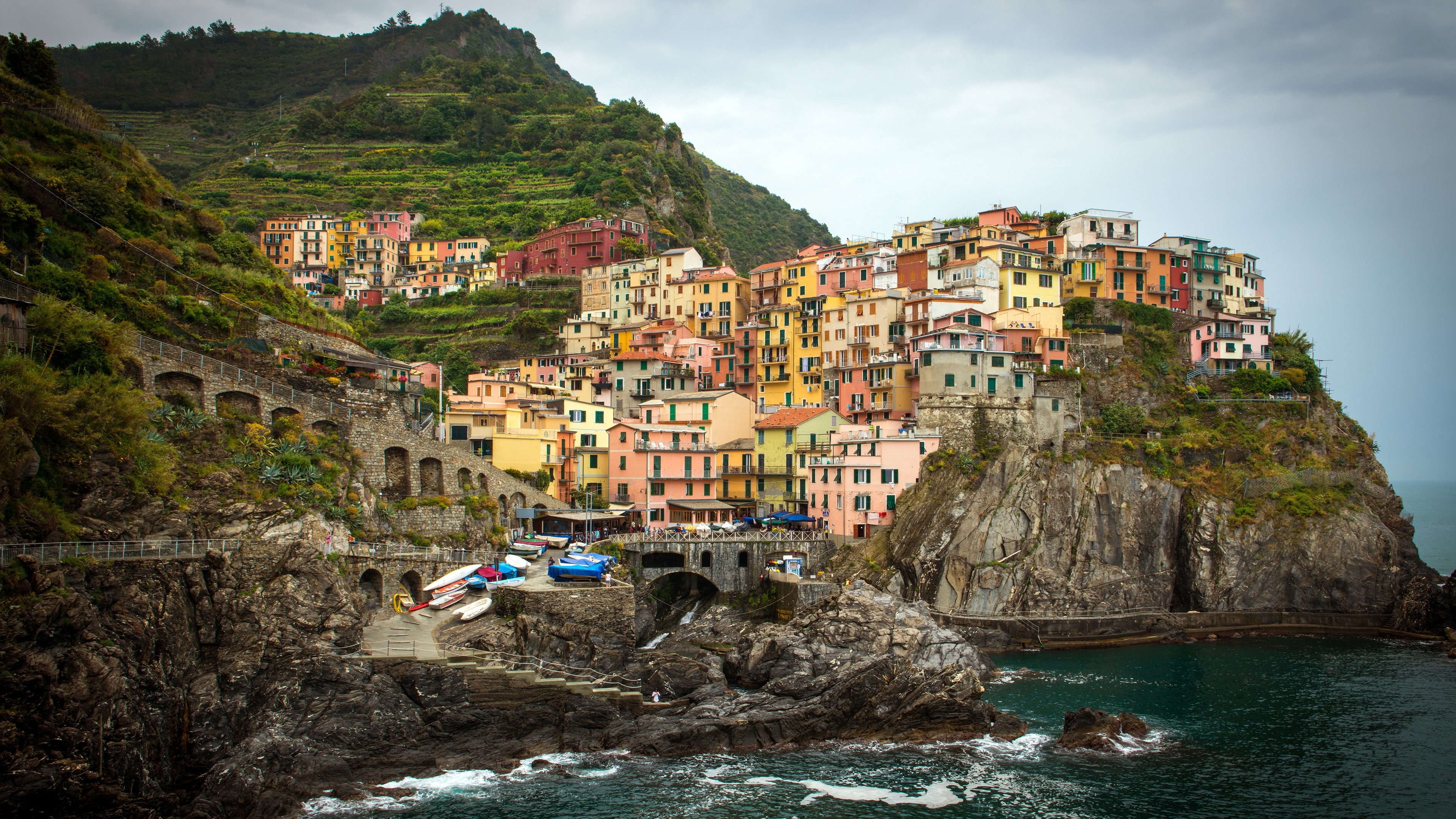 3840x2160 Cinque Terre Italy Villages 4K Wallpaper HD, Desktop