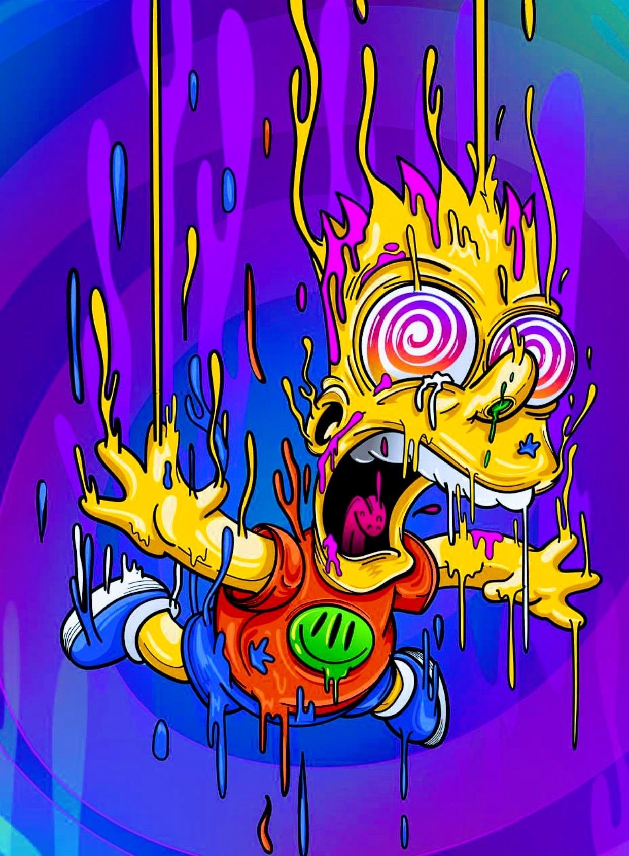 1240x1690 Simpsons Trippy Wallpaper, Phone