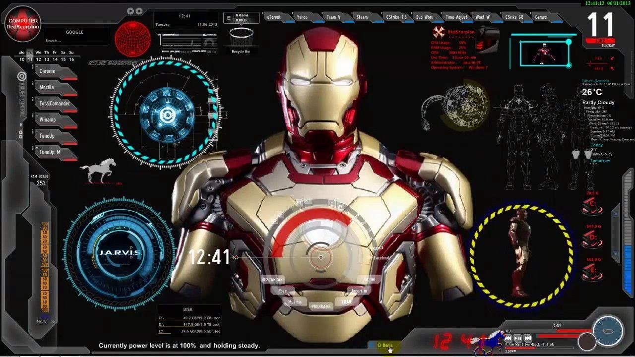 1280x720 UPDATE Iron Man - Jarvis, Desktop Animated, Live: Wallpaper, Theme, Desktop