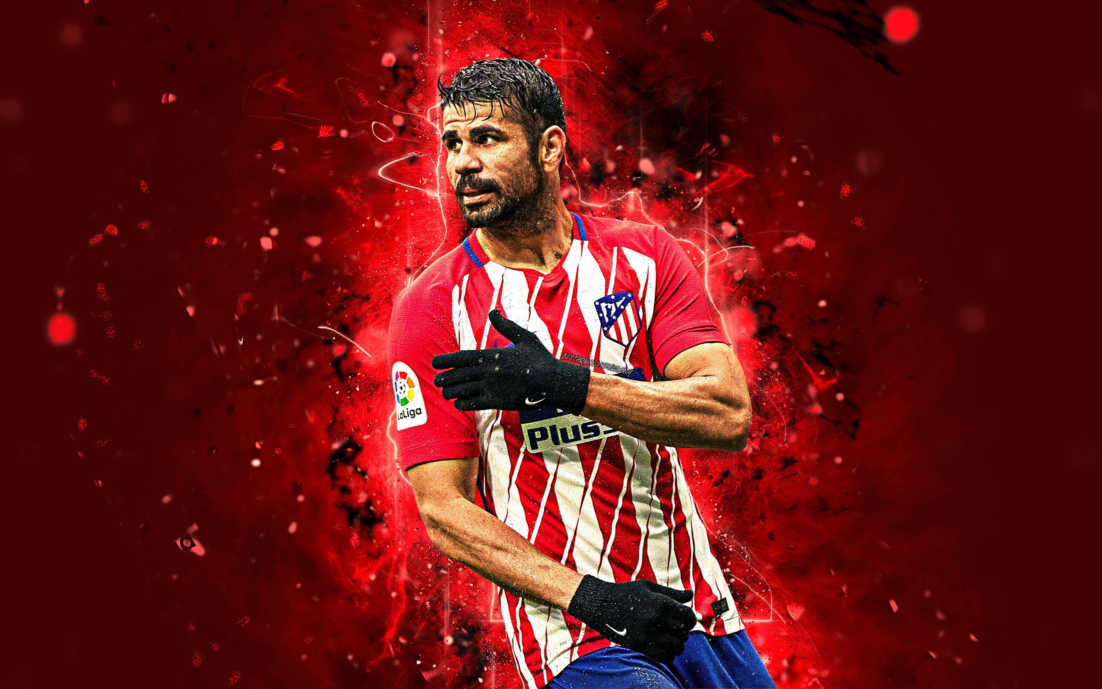 3840x2400 Download wallpaper Diego Costa, 4k, abstract art, football, Desktop