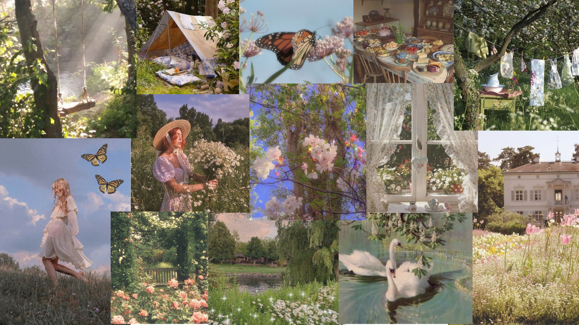 1920x1080 Cottage core collage. Aesthetic desktop wallpaper, Laptop wallpaper, Desktop wallpaper, Desktop