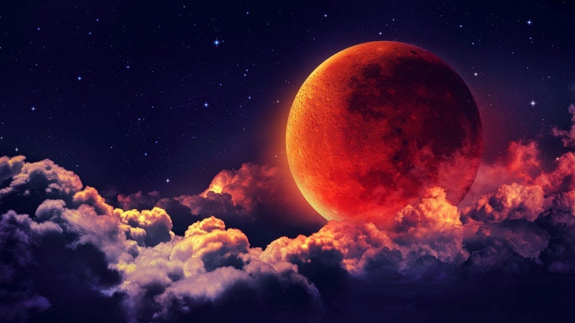 1920x1080 Red Moon Wallpaper, Desktop