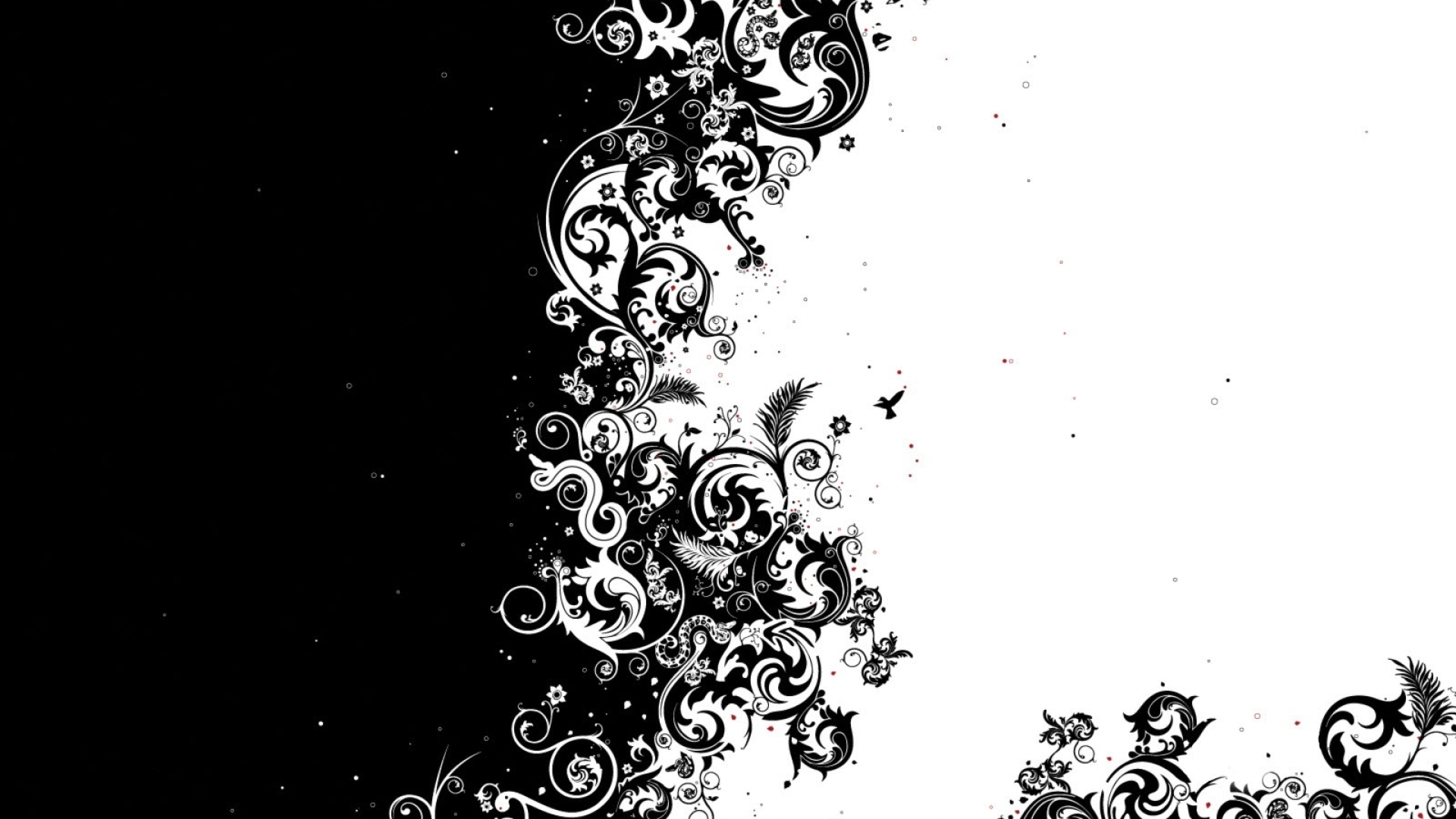 1920x1080 Black And White Split, Desktop