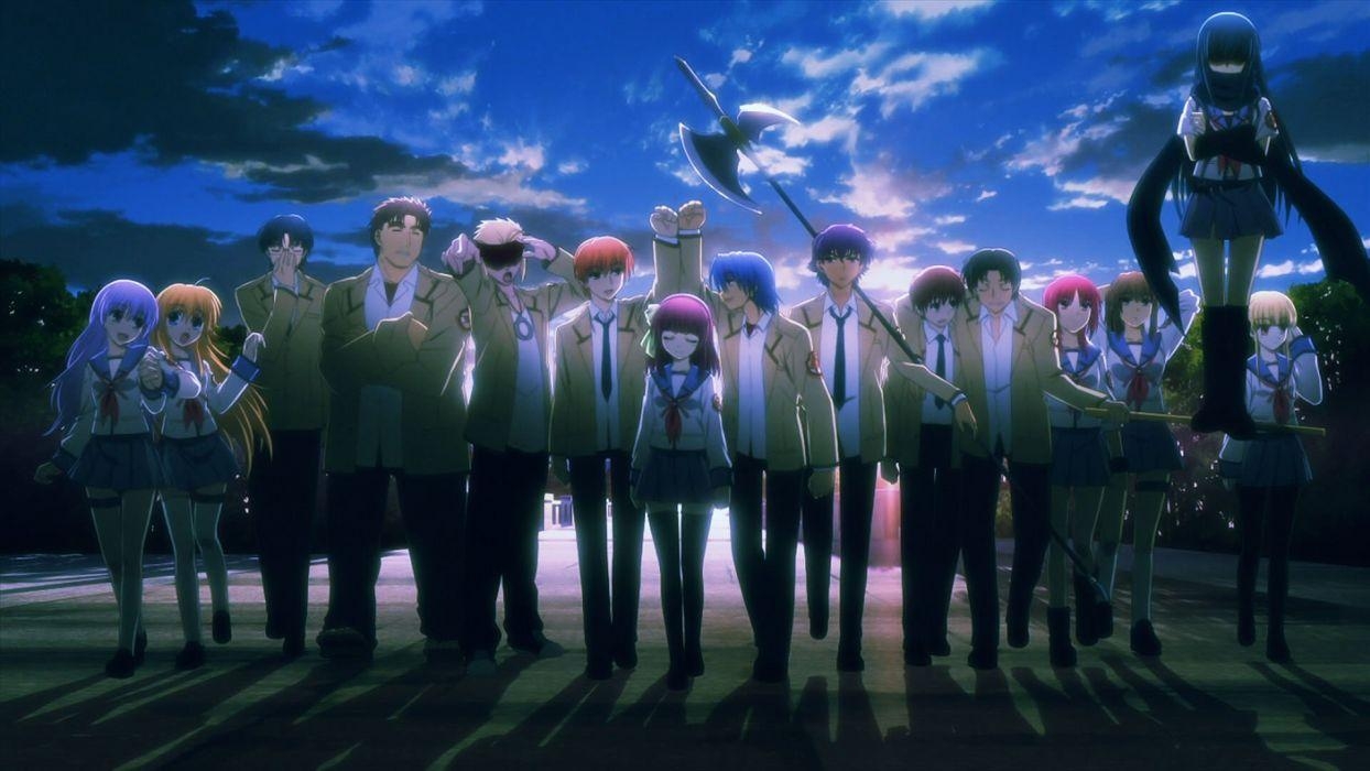 1250x700 Anime girl school uniform group friends beauty Angel Beats wallpaperx1080, Desktop