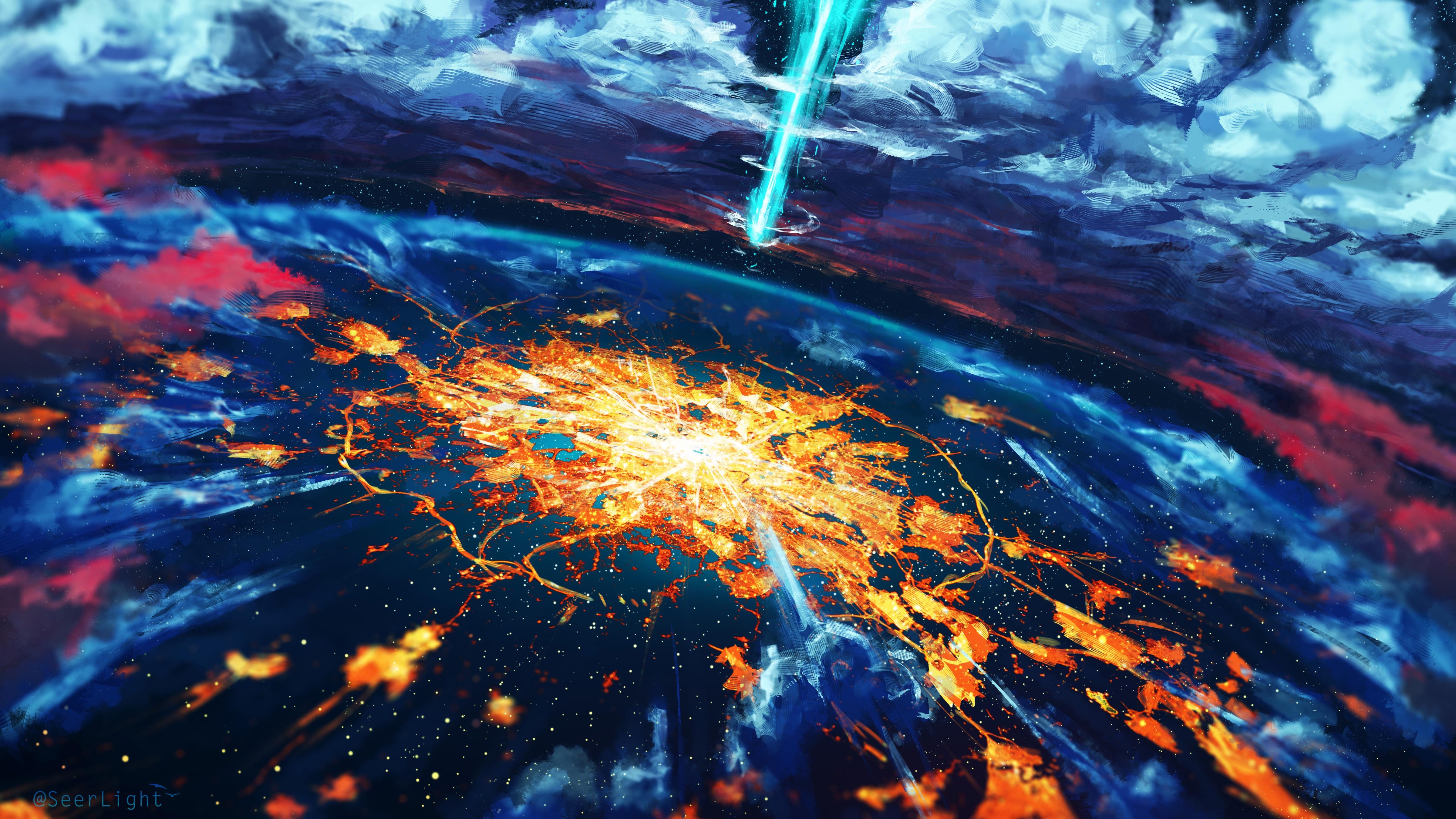 4800x2700 Apocalypse Cosmos Disaster Explosion World, HD Artist, 4k Wallpaper, Desktop