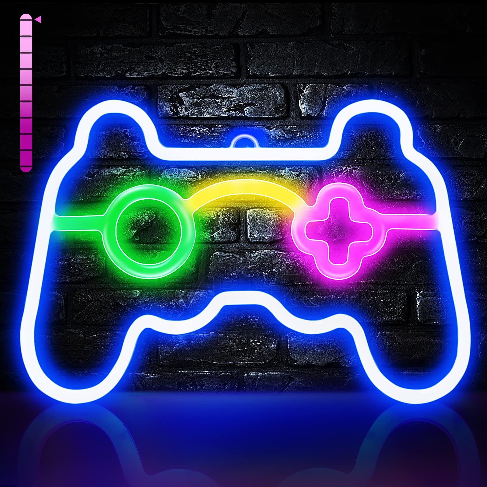 1600x1600 Neon Sign Gamepad Shape LED Neon Signs for Wall Decor, Dimmable Game Shaped Neon Lights for Bedroom Game Room Decor Teen Boys Gamer Party Gaming Wall Decoration Gift Wall Signs, Phone