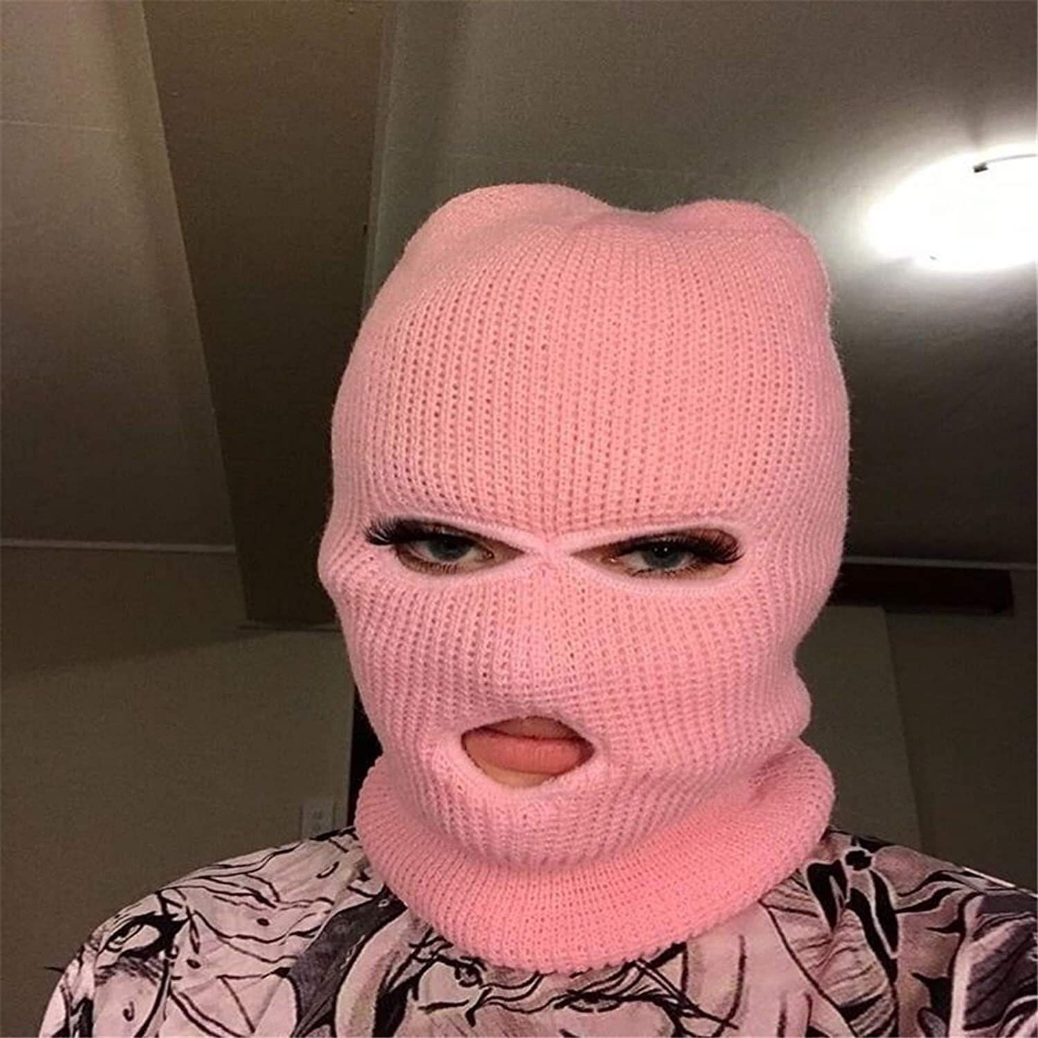 1500x1500 Buy 3 Hole Full Face Cover, Winter Balaclava Knitted Ski Mask Cycling Warm Funny Mask For Cycling Outdoor Sports Online In Indonesia. B094FRHZ21, Phone