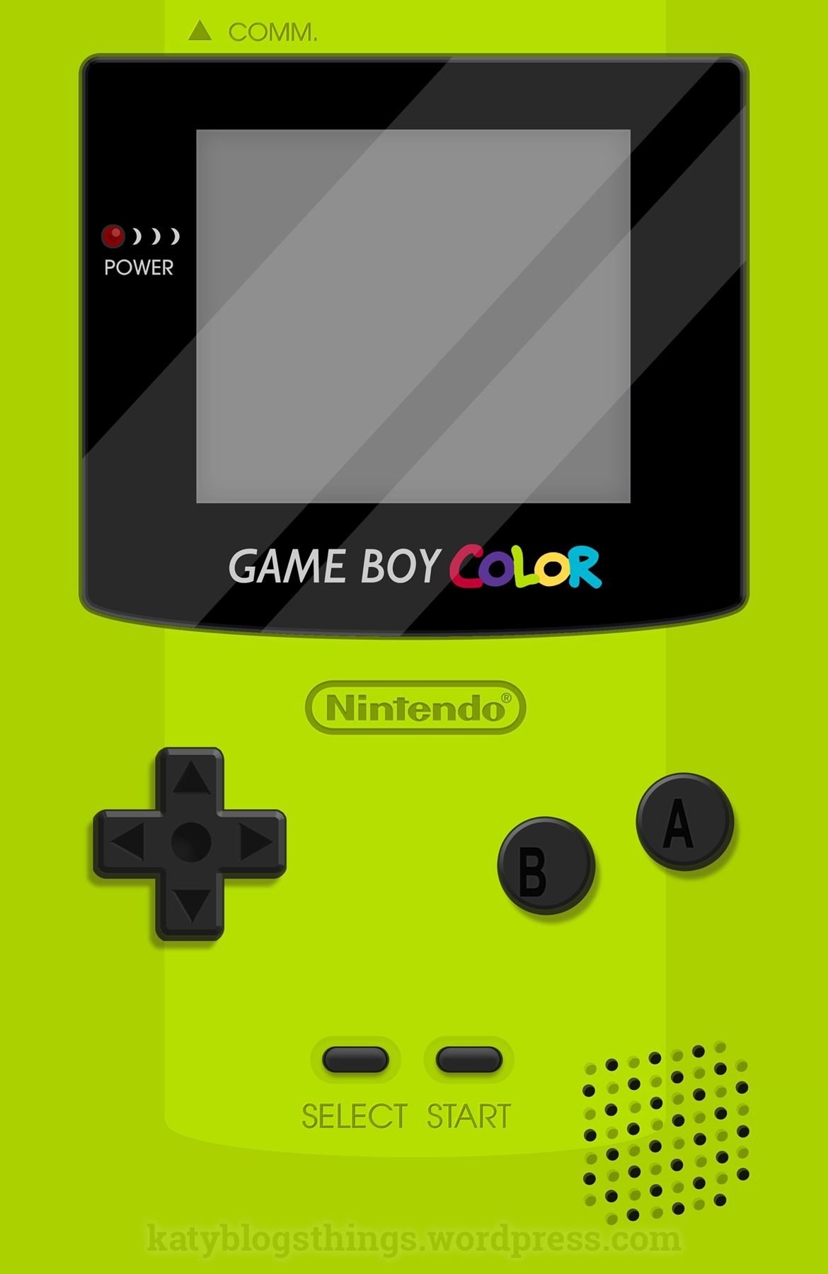 1170x1800 Green Gameboy Color by Katy Dickey. Part of the Gameboy Series. See more art on my blog at katyblogsthing. Gameboy, Minecraft banner designs, Yellow iphone case, Phone