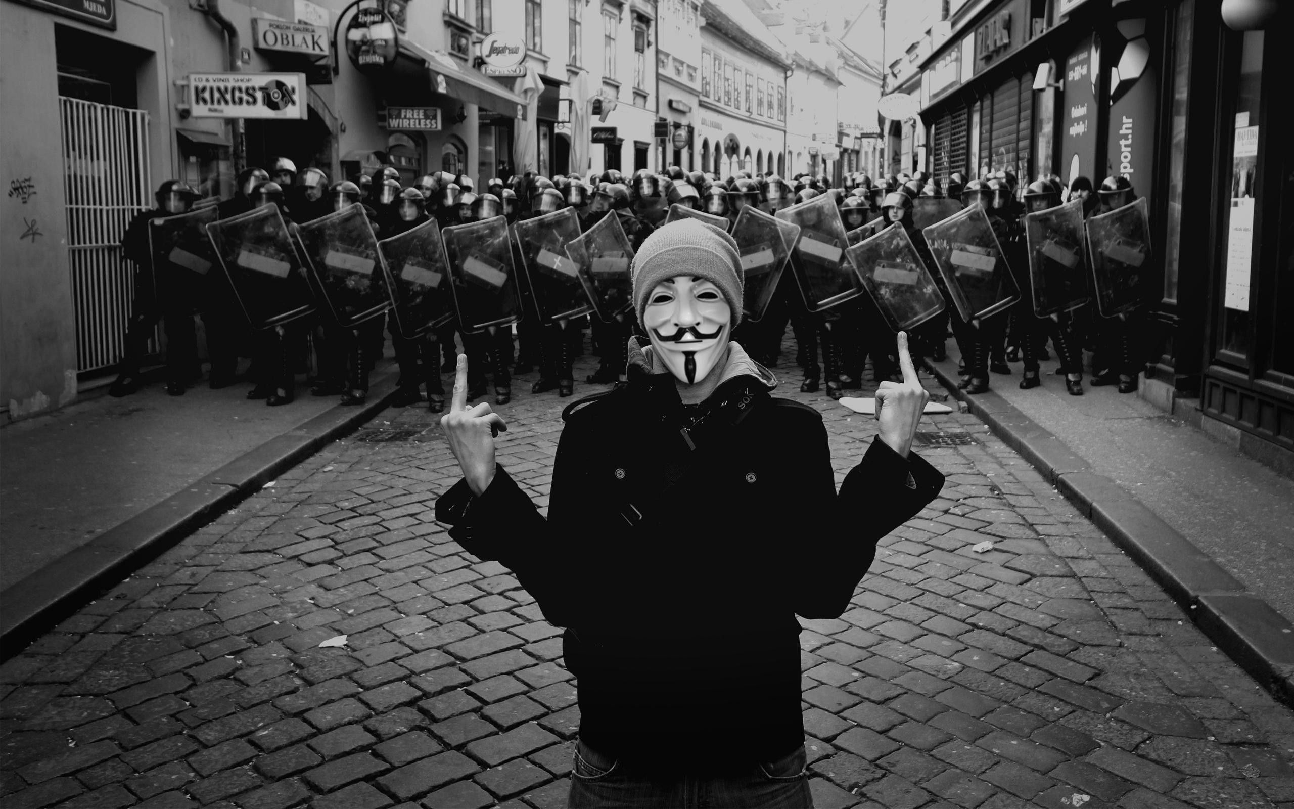 2560x1600 punk guy fawkes mask middle finger wasted youth Wallpaper HD, Desktop