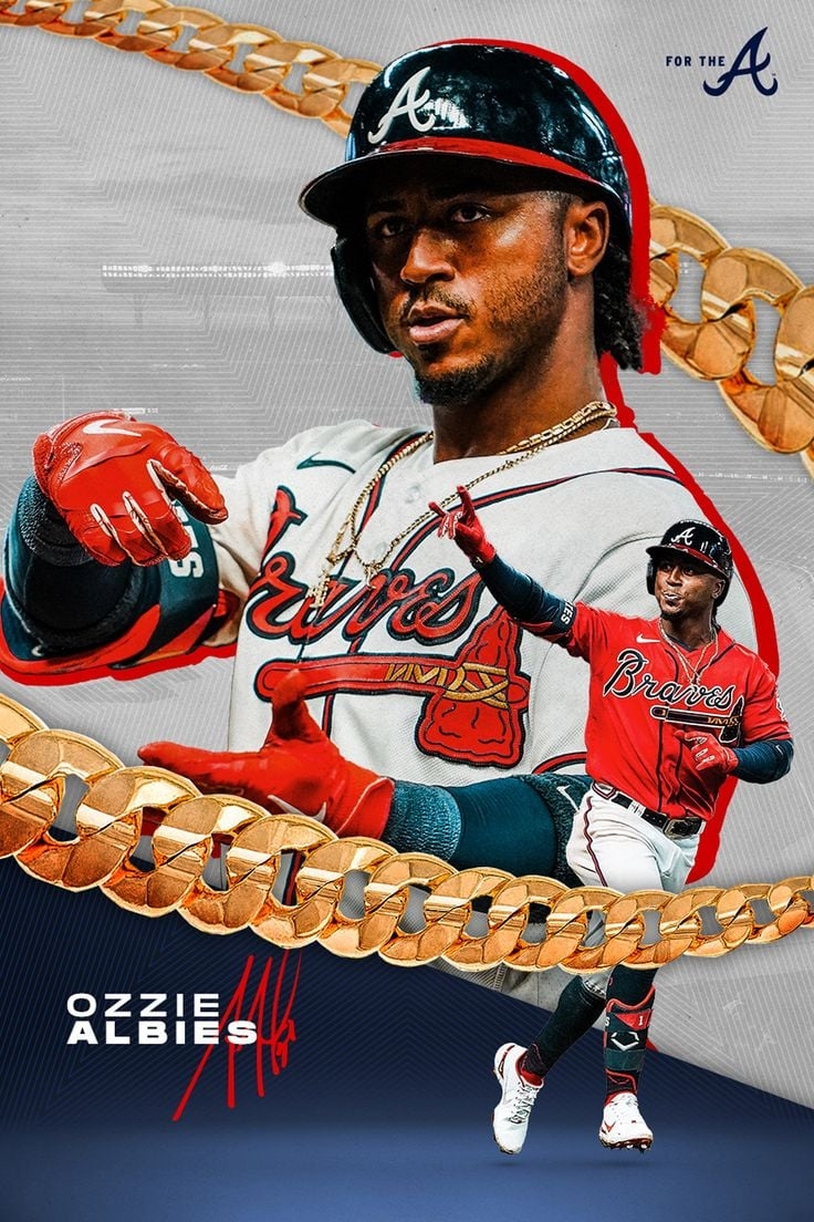 740x1110 Ozzie Albies Poster. Atlanta braves wallpaper, Atlanta braves baseball, Atlanta baseball, Phone